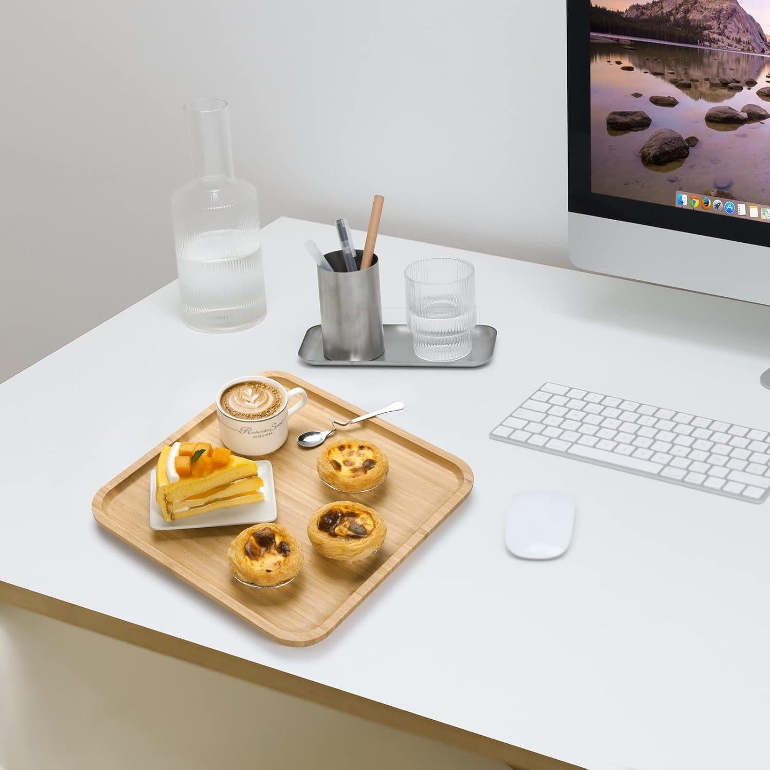 Bandeja de Servicio Cuadrada YANGQIHOME de Bambú 30x30 cm