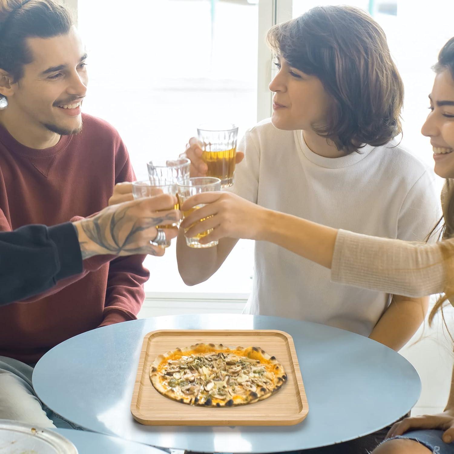 Bandeja de Servicio Cuadrada YANGQIHOME de Bambú 30x30 cm