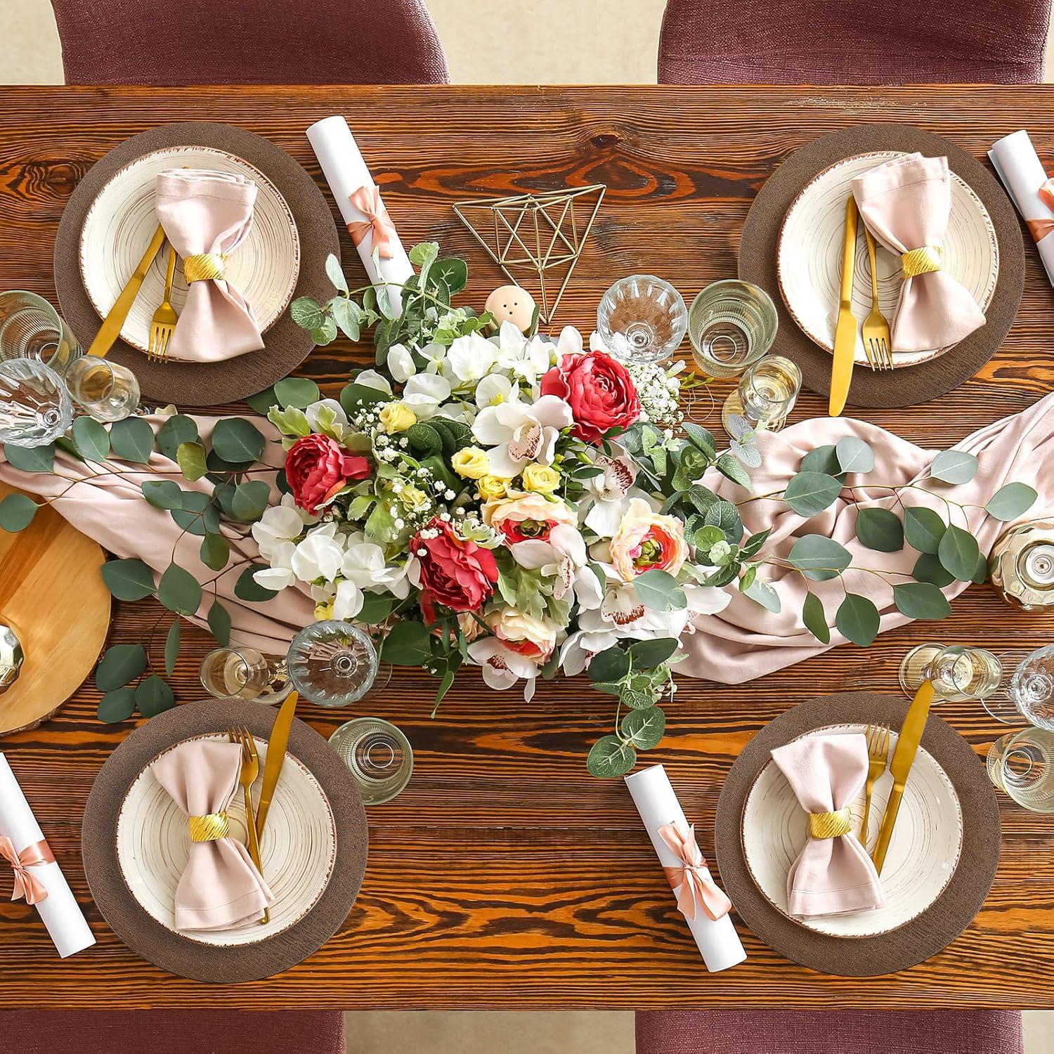 Mifoci 50 Platos Cargadores de Plástico Rústicos 33 cm