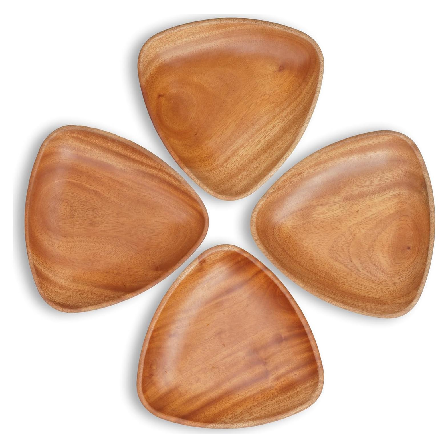 Bandeja de Madera Triangular VieWood 21 cm - Juego de 4
