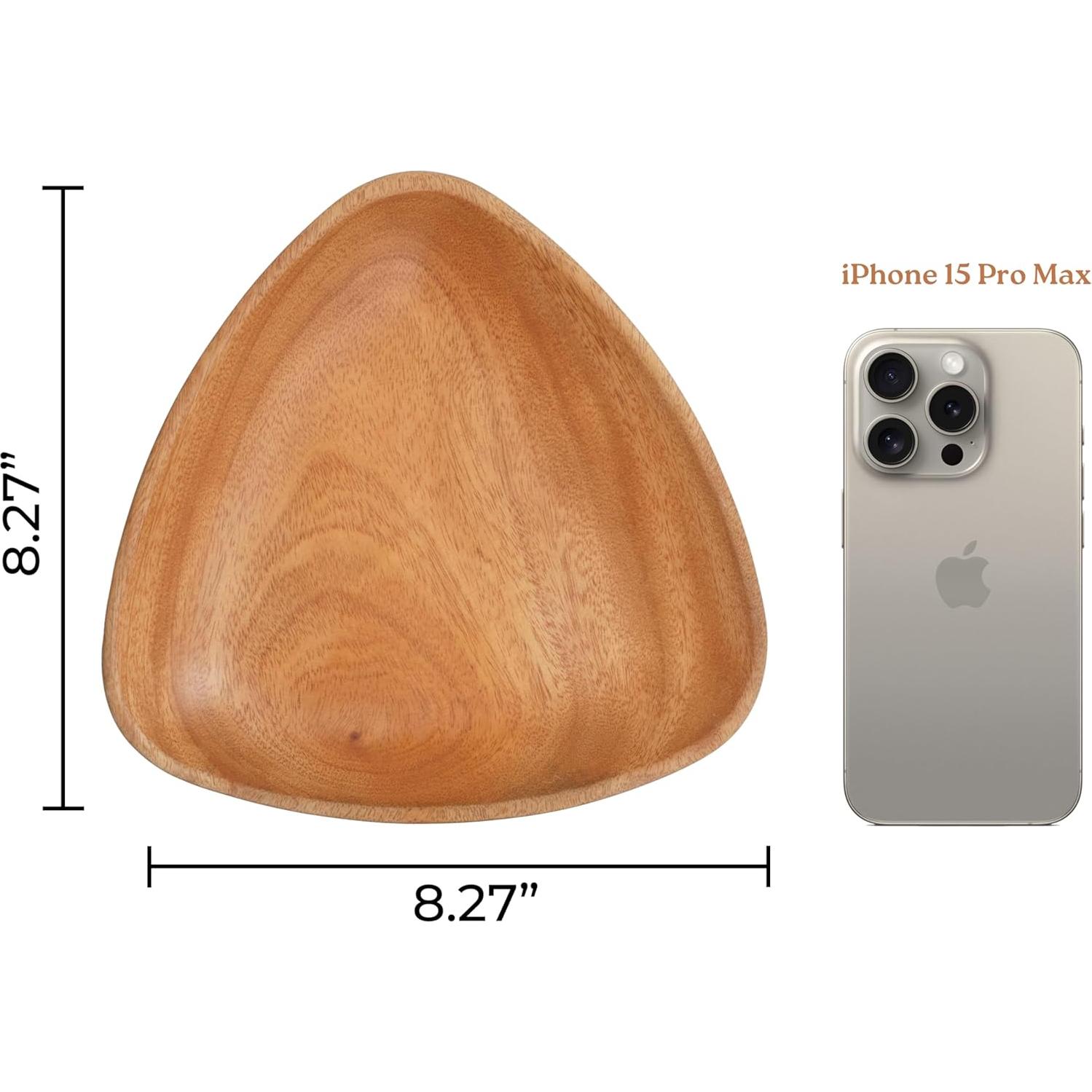 Bandeja de Madera Triangular VieWood 21 cm - Juego de 4