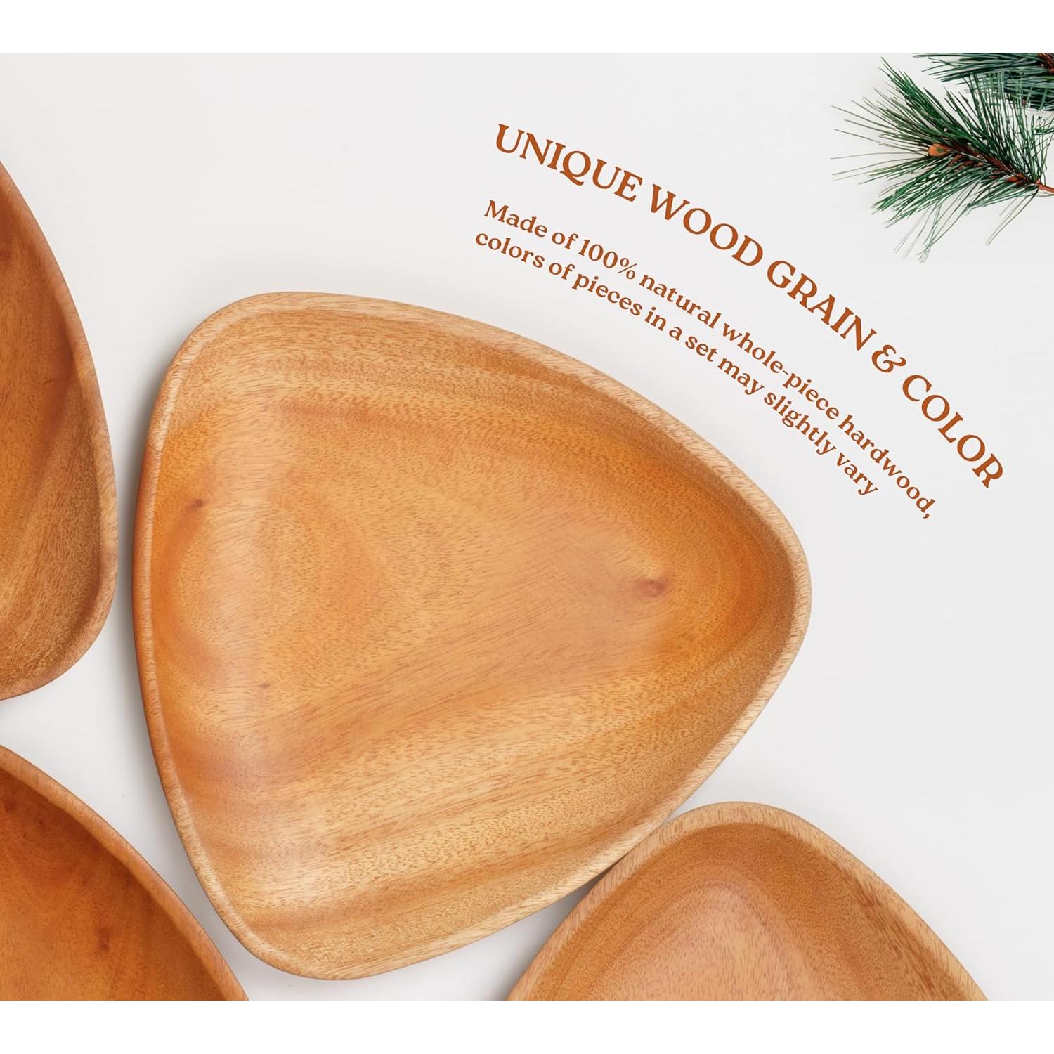 Bandeja de Madera Triangular VieWood 21 cm - Juego de 4