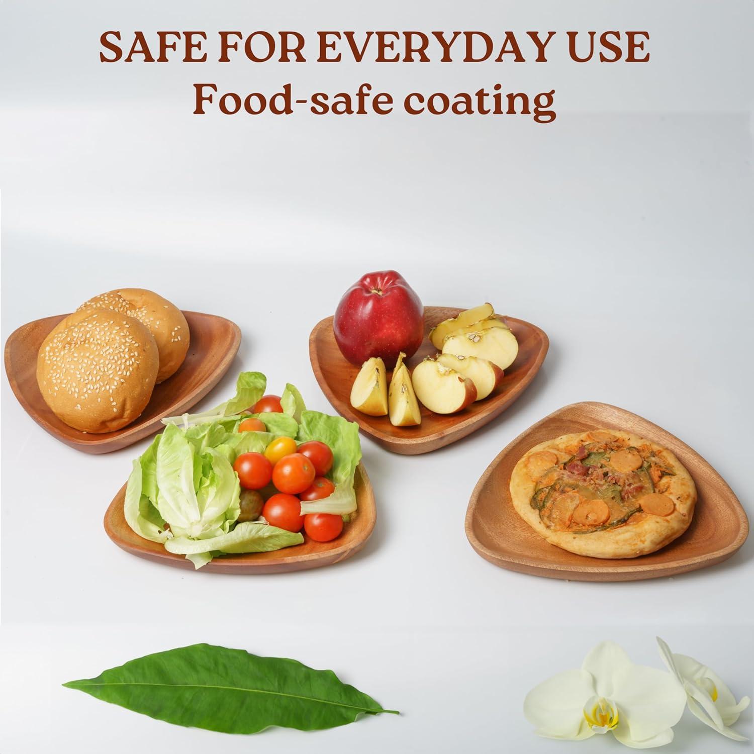 Bandeja de Madera Triangular VieWood 21 cm - Juego de 4