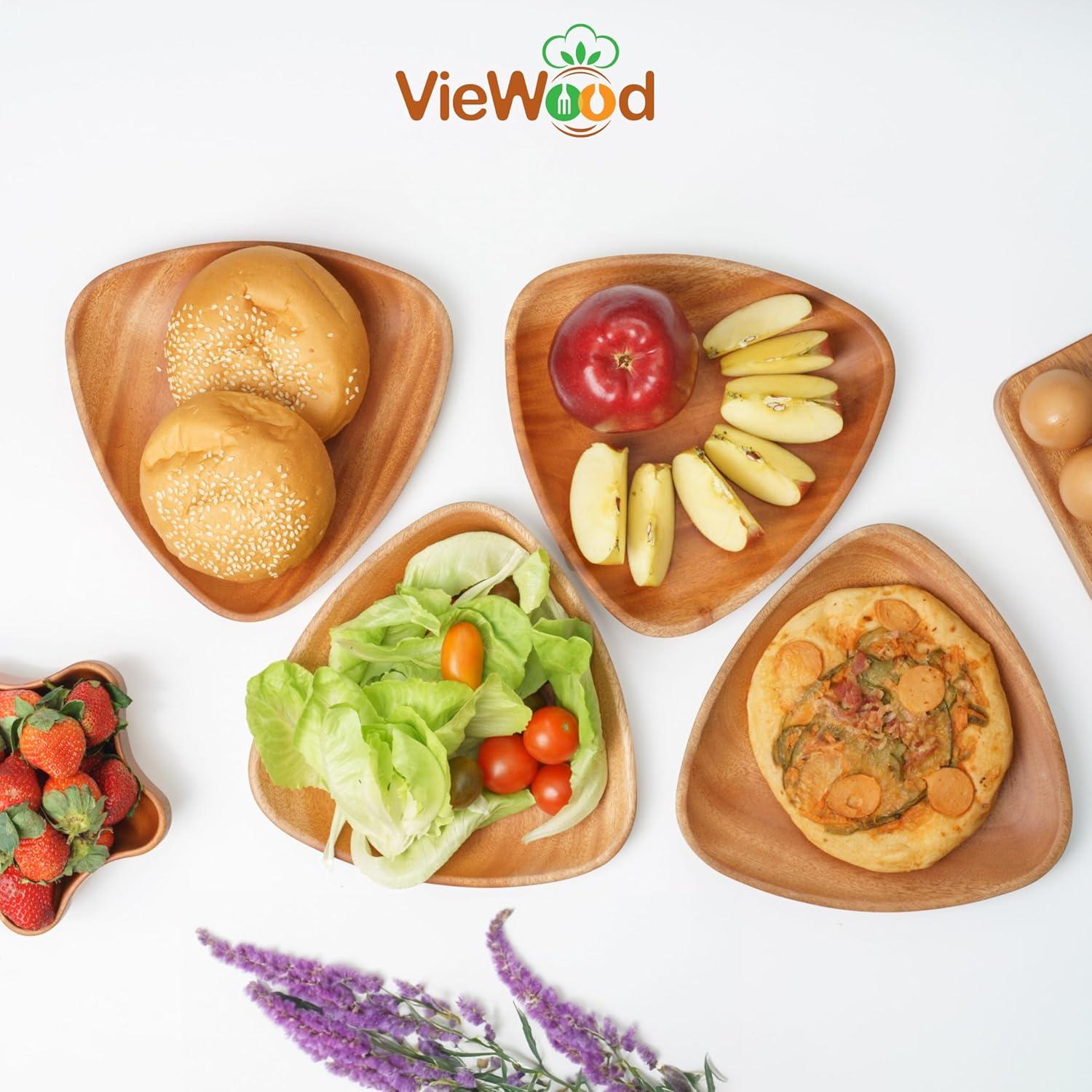 Bandeja de Madera Triangular VieWood 21 cm - Juego de 4