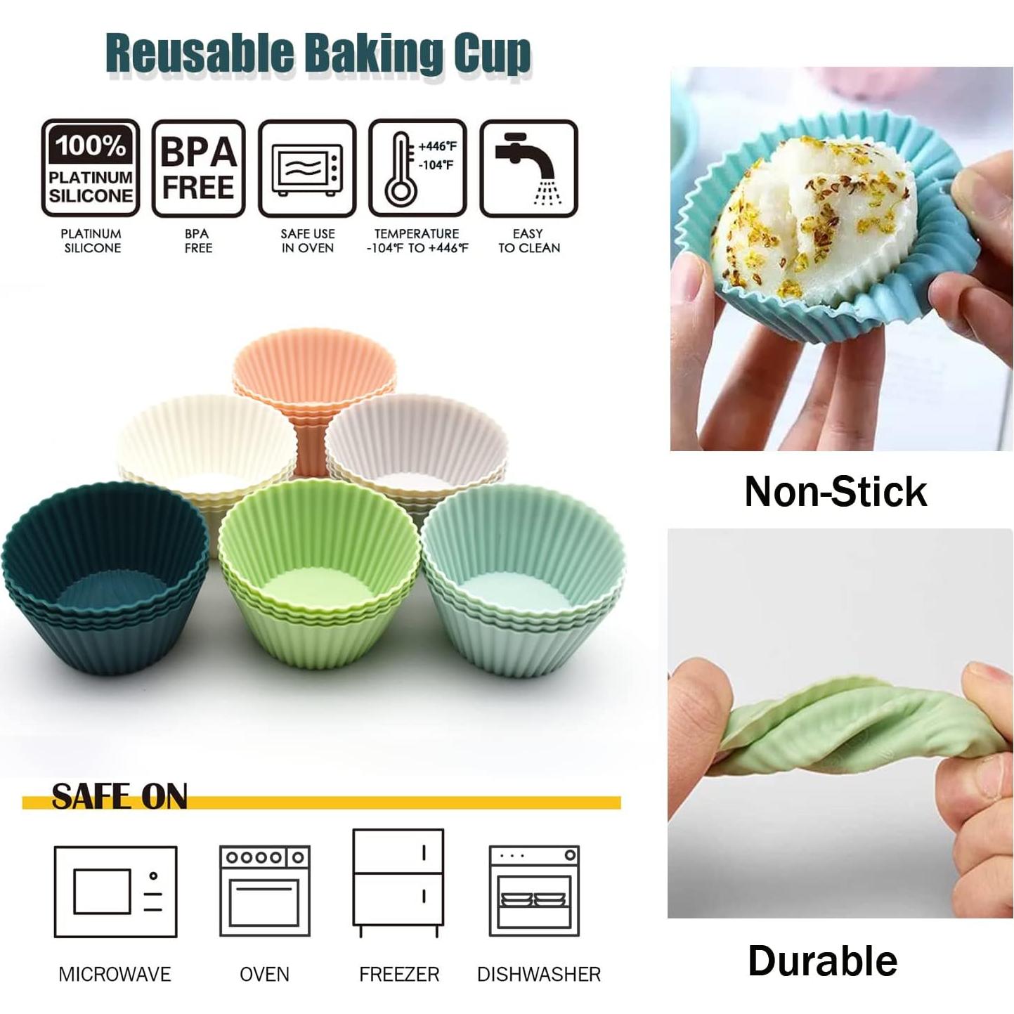 Tazas de Hornear de Silicona MODENGKONGJIAN 24 Piezas