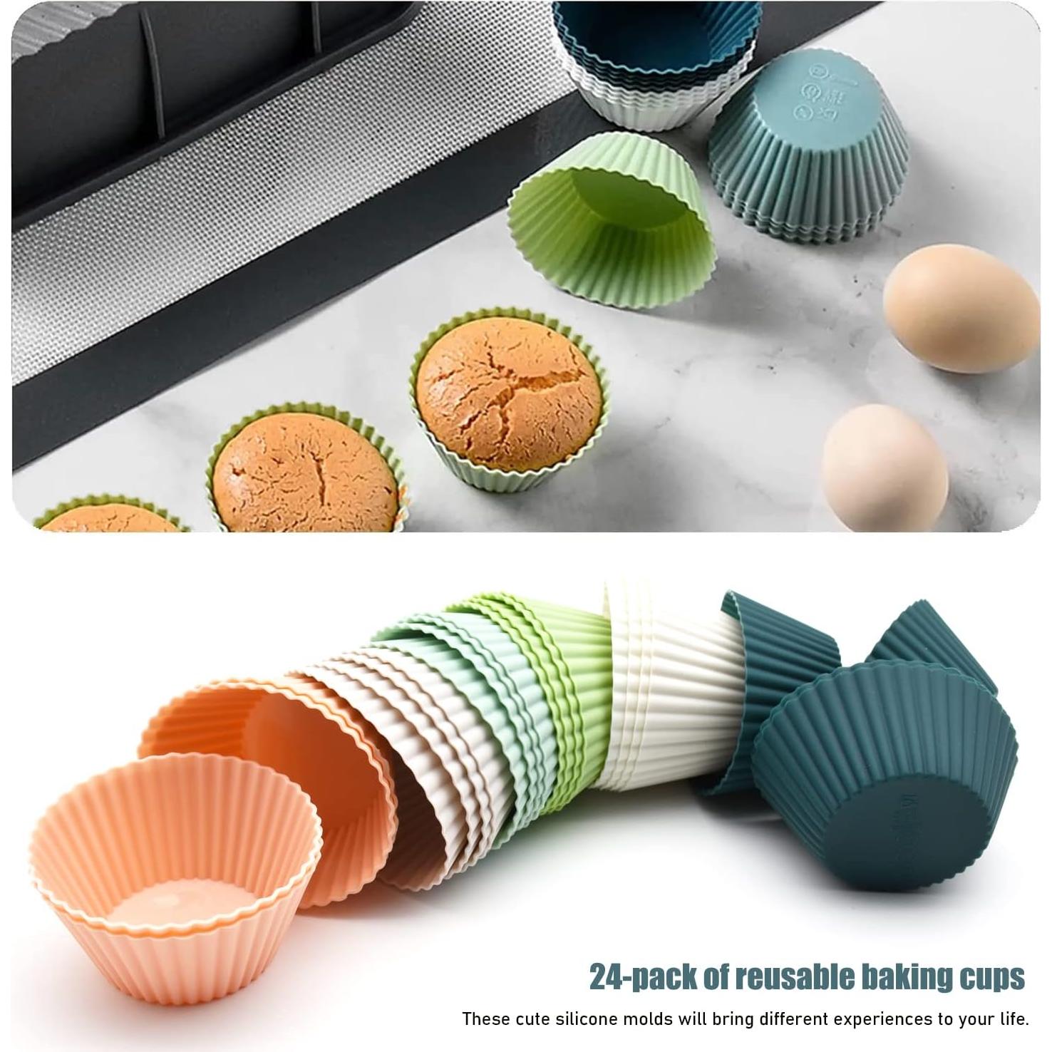 Tazas de Hornear de Silicona MODENGKONGJIAN 24 Piezas