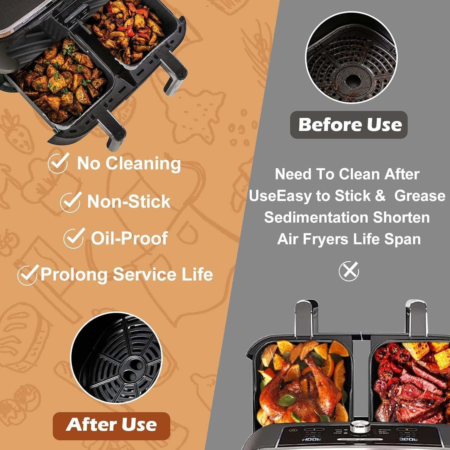 Forros de Silicona Reutilizables CEGOUT para Freidora 8 QT