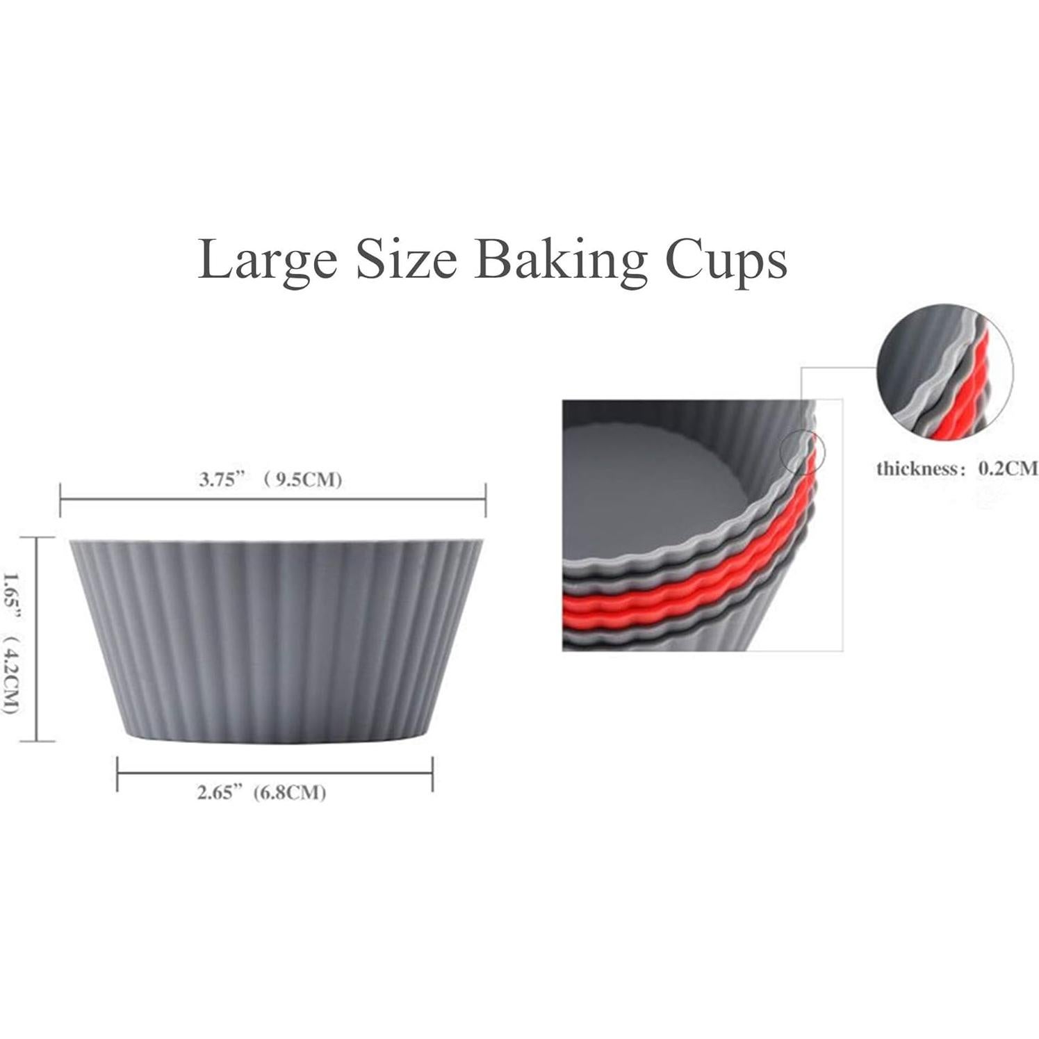 Paquete de 12 Tazas de Silicona Jumbo Mirenlife 9.5 cm