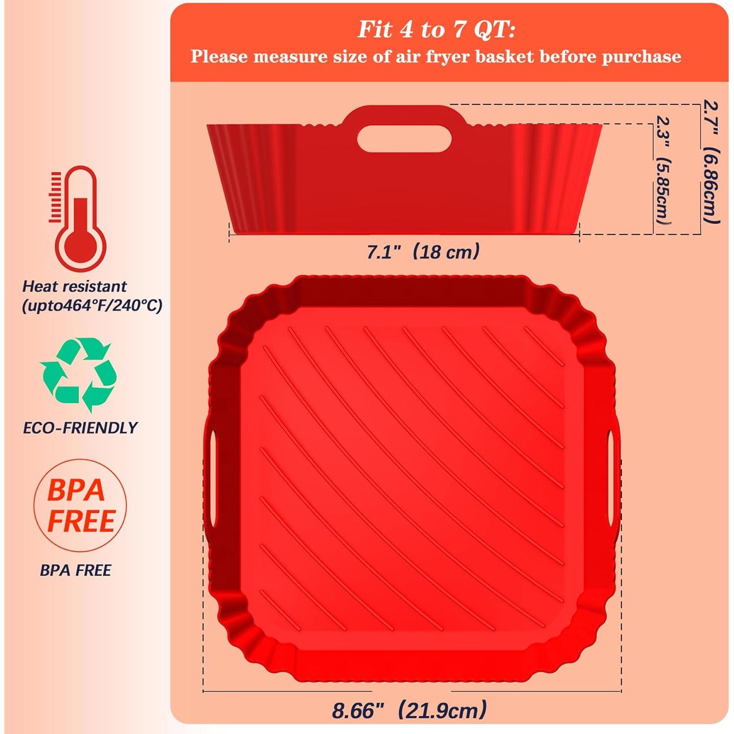 Forros de Silicona para Freidora de Aire OAWEEN 3 Pcs 22 cm