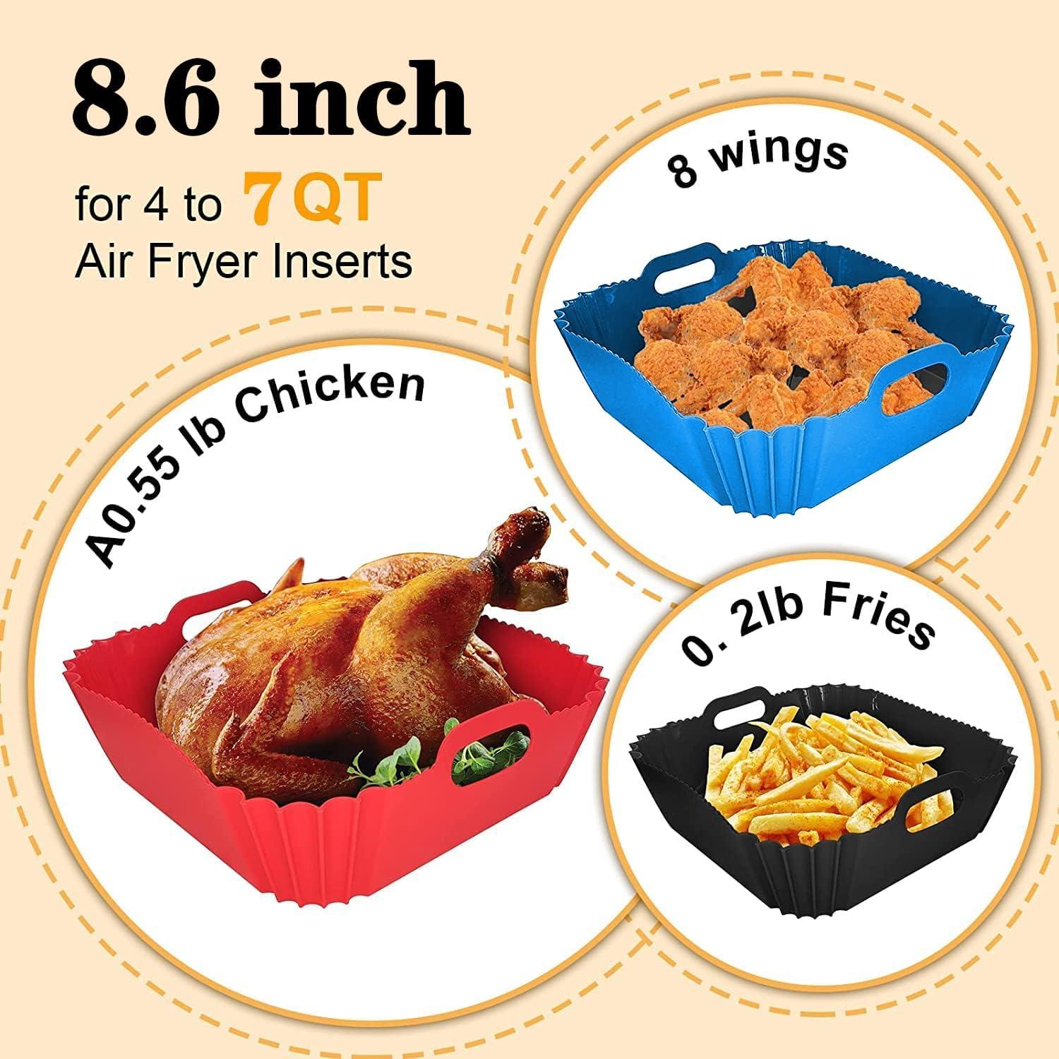 Forros de Silicona para Freidora de Aire OAWEEN 3 Pcs 22 cm