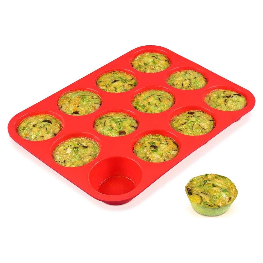 Molde de Silicona para Muffins CAKETIME 12 Tazas Antiadherente