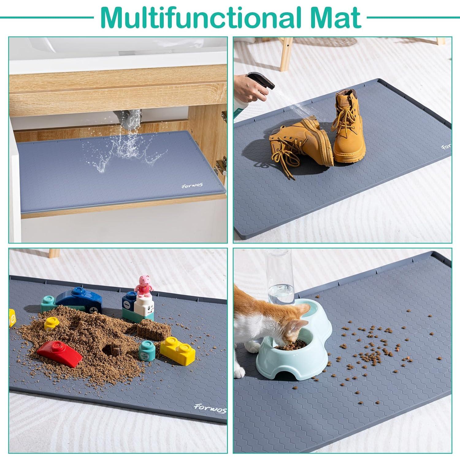 Alfombrilla Impermeable FORWOS 86,36x55,88 cm Gris