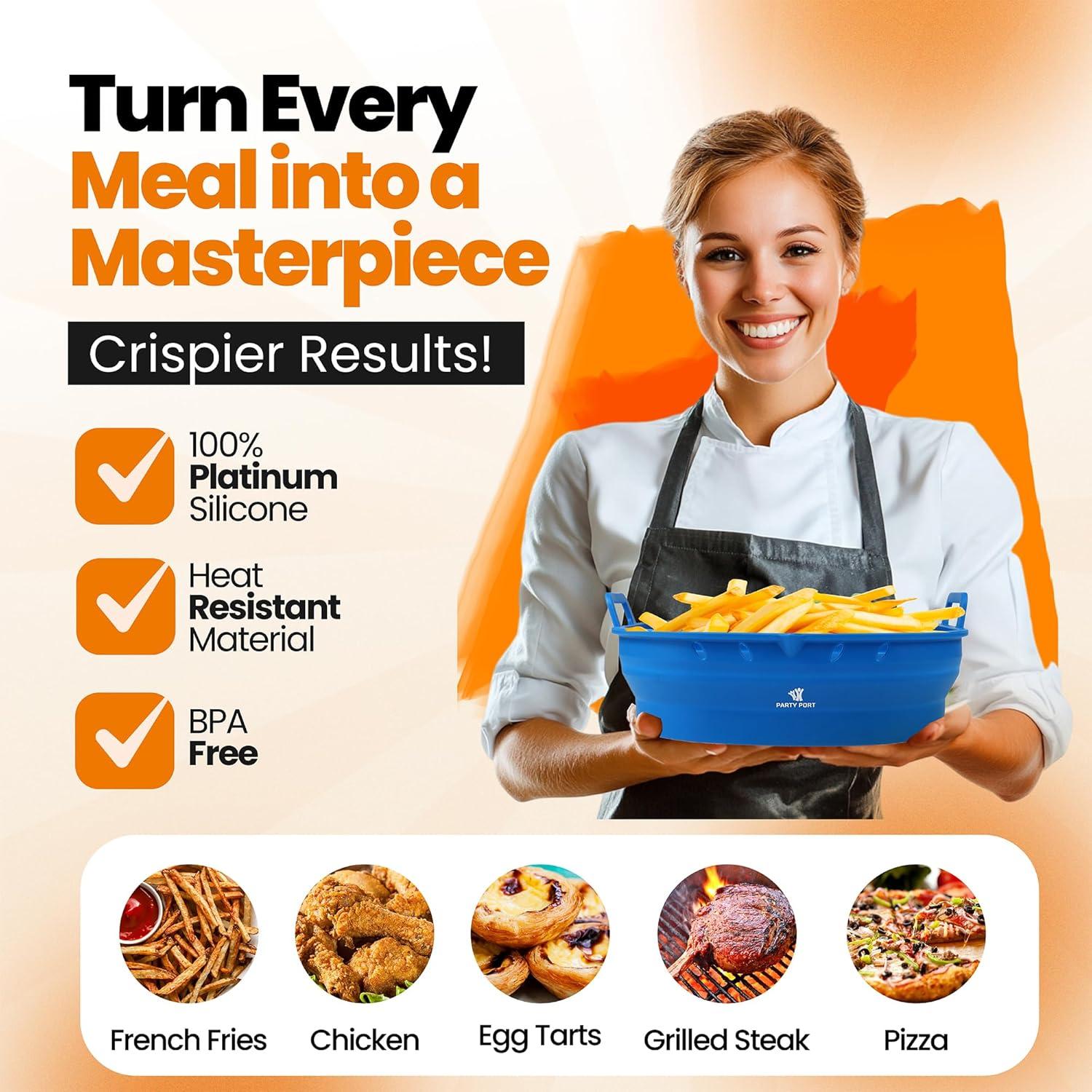 Forros de Silicona Platinum Party Port 21.6 cm Azul Reutilizables