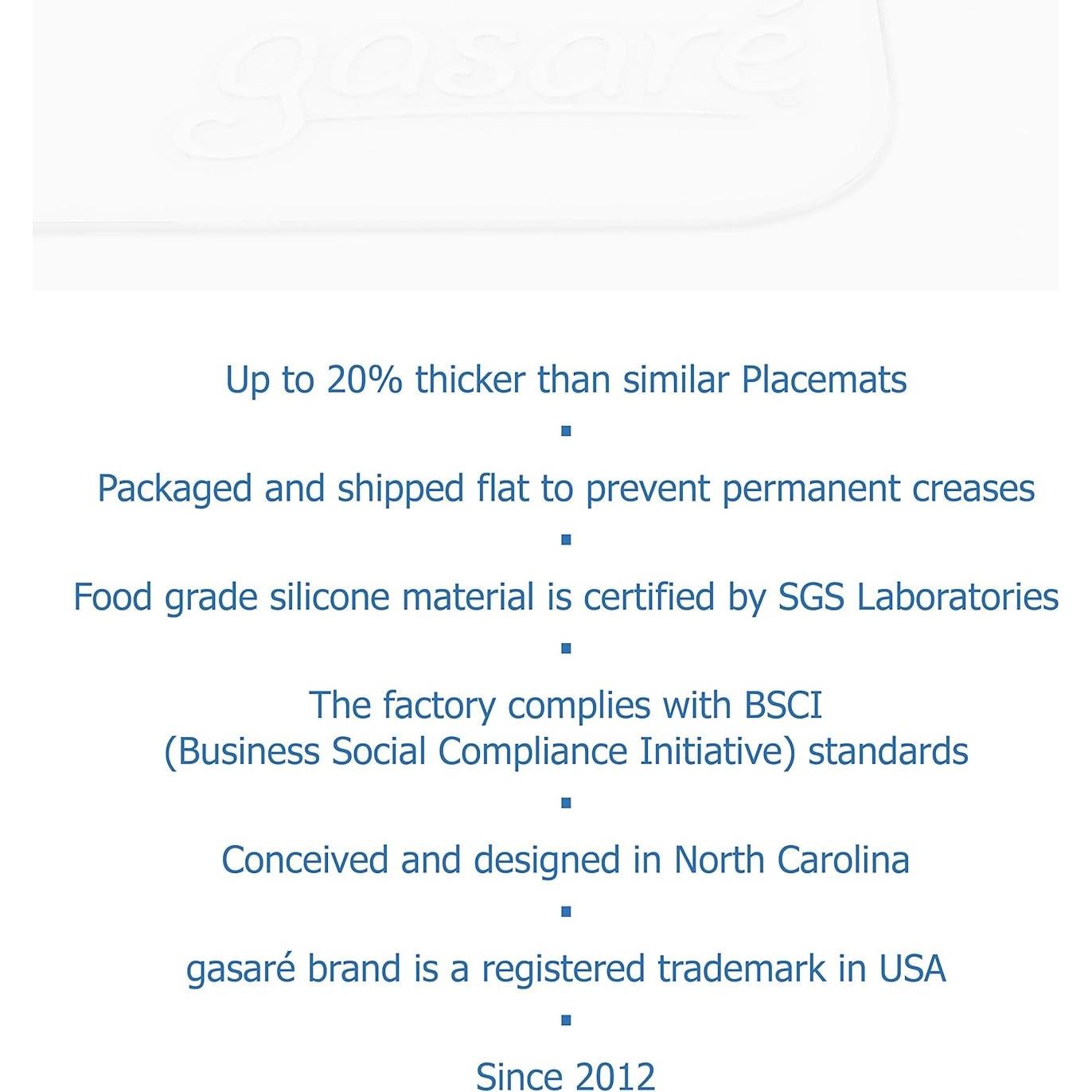 GASARÉ Set de 2 Alfombrillas Silicona Antideslizantes 63,5x43,2cm