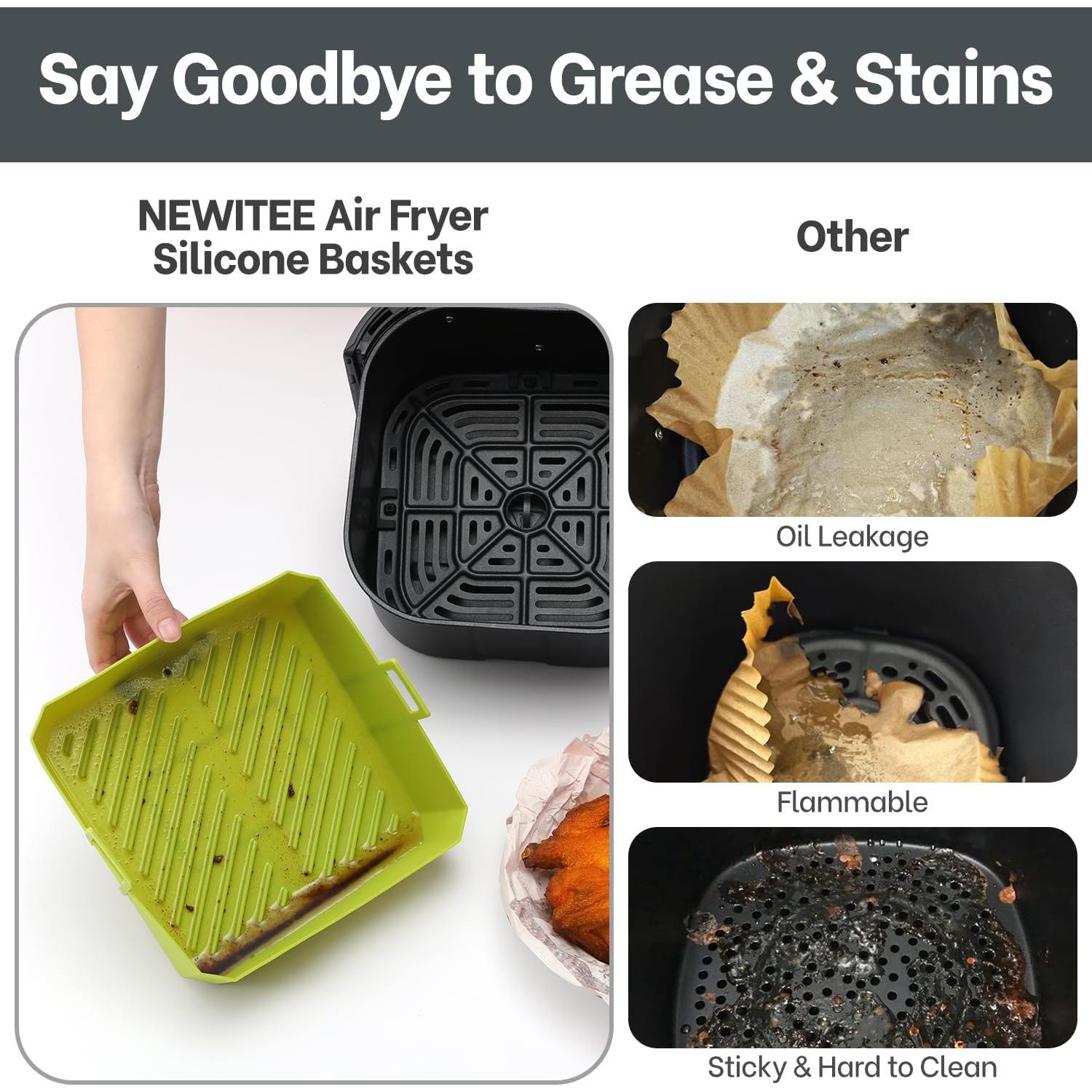 Forros de Silicona Reutilizables 5 QT NEWITEE para Freidora de Aire