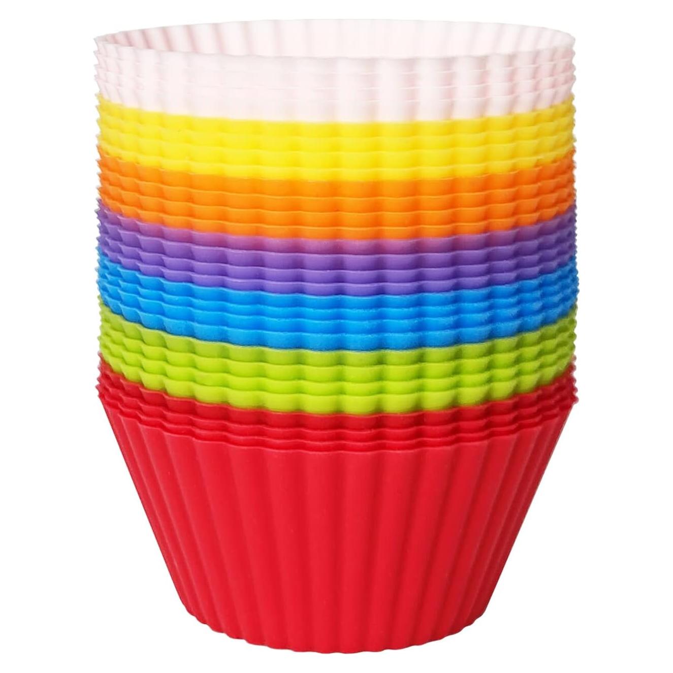 28 Tazas de Hornear Silicona YOLCAR 6,7 cm Reutilizables