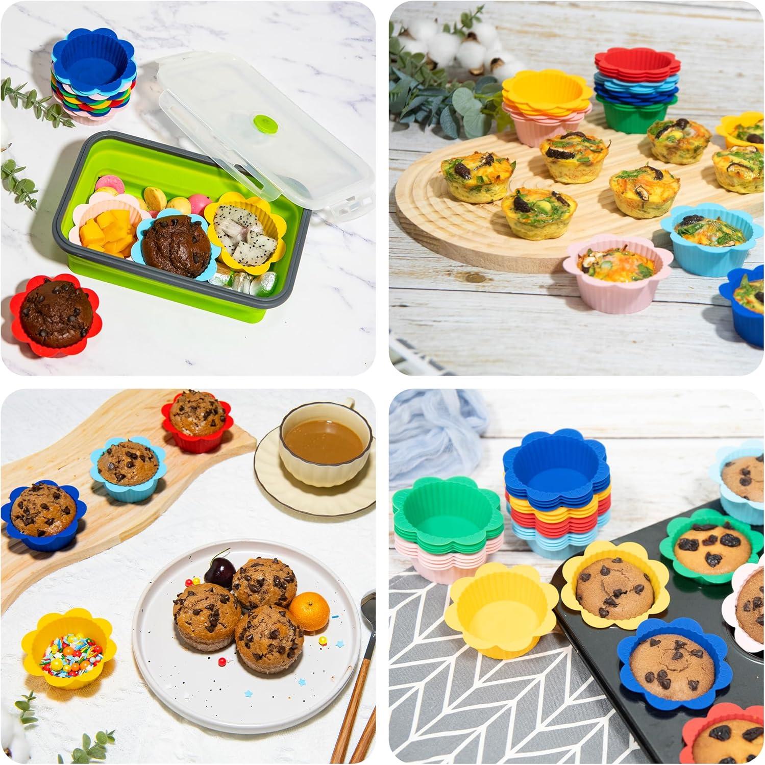 24 Forros de Silicona Reutilizables LGQUK para Muffin