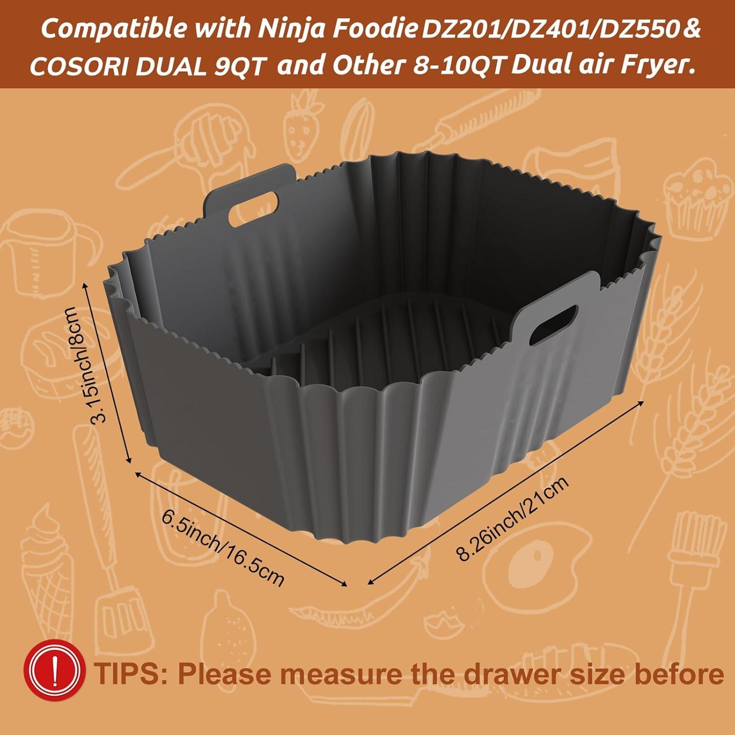 Forros de Silicona Antiadherentes CEGOUT para Freidora de Aire 21x16 cm