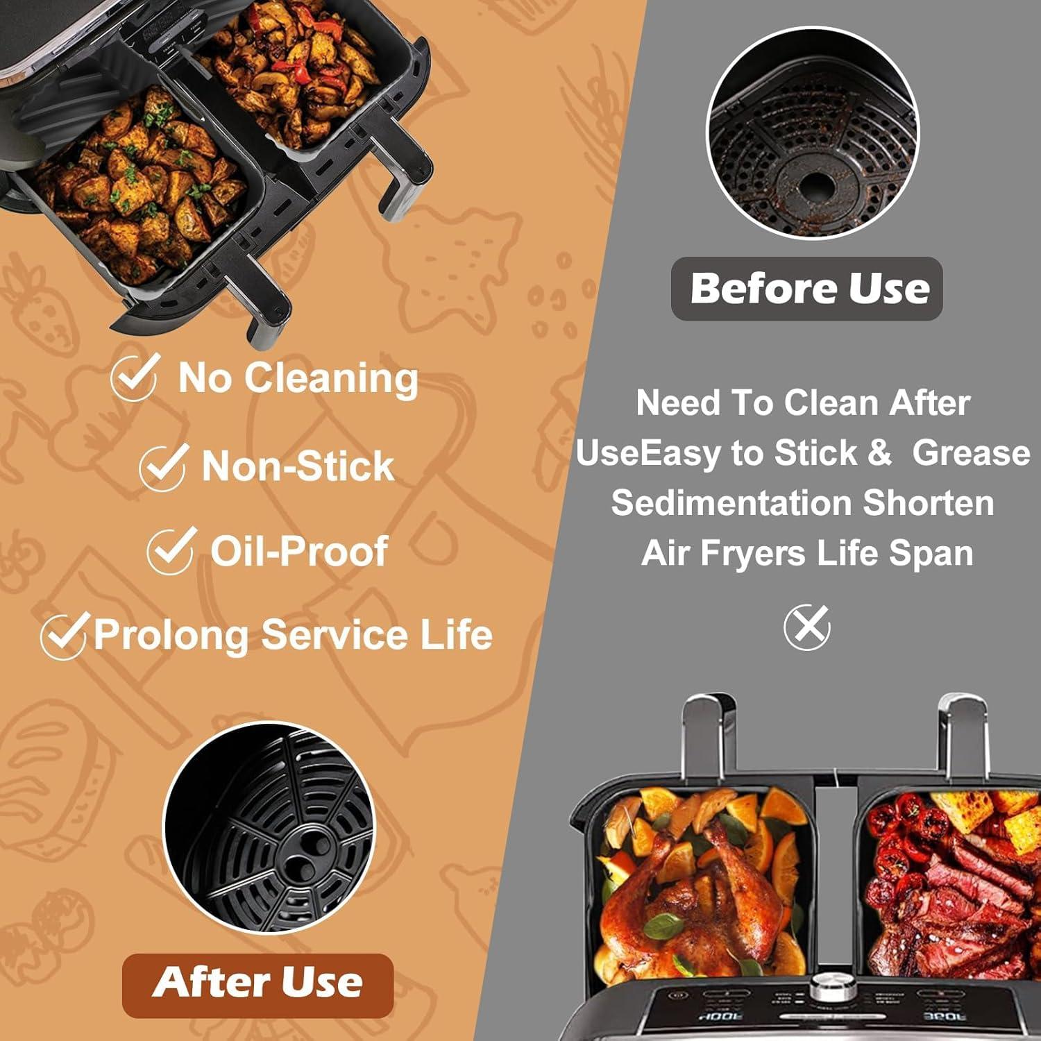 Forros de Silicona Antiadherentes CEGOUT para Freidora de Aire 21x16 cm