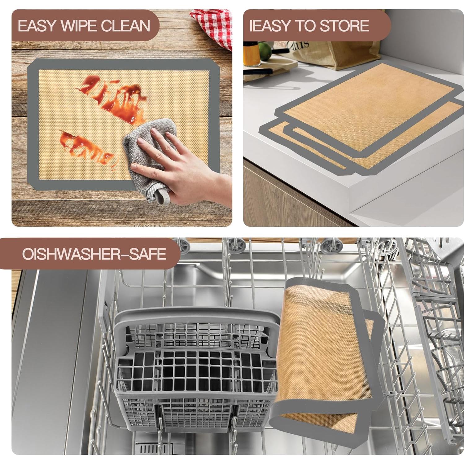 Paquete de 3 Tapetes de Hornear Silicona XSSDPDC Gris