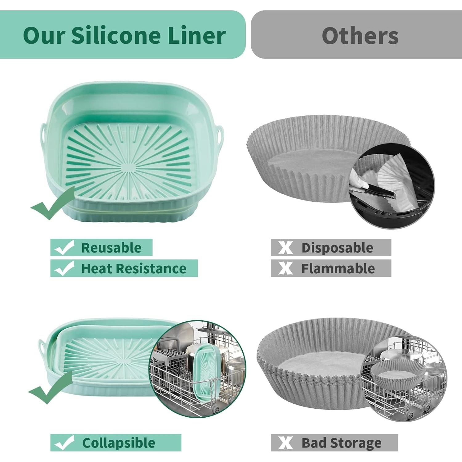 Paquete de 2 forros de silicona RllyGrt 20x20 cm gris+verde