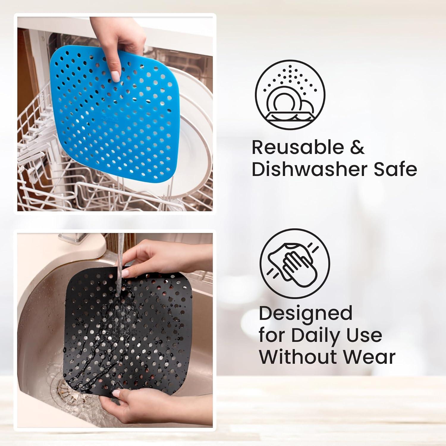 Reusable Air Fryer Liners 3 Pack for 2QT - 6.5" Square Silicone Airfryer Liner - Easy to Clean Air Fryer Accessories As Seen on the Today Show - Dishwasher Safe Non-Stick Parchment Paper Replacement