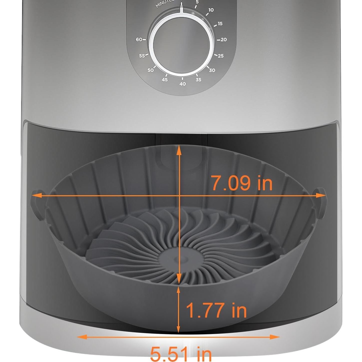 Silicone Air Fryer Liners Reusable for 1-2qt Air Fryers, 3 Pack Non-Stick Round Parchment Paper AirFryer Liner Compatible with Ninja Mini, Instant Vortex 2 QT, CHEFMAN Small, COSORI Small