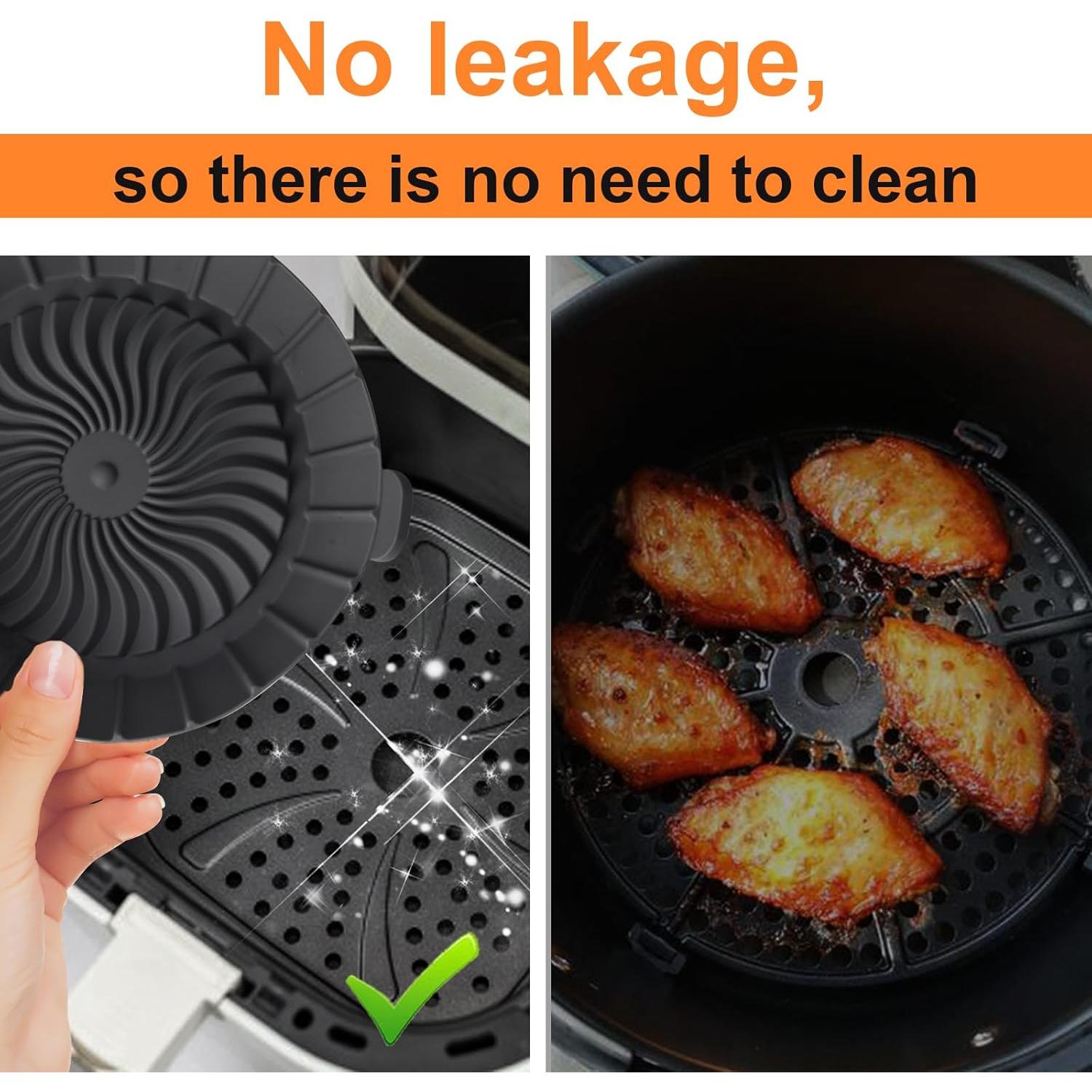 Silicone Air Fryer Liners Reusable for 1-2qt Air Fryers, 3 Pack Non-Stick Round Parchment Paper AirFryer Liner Compatible with Ninja Mini, Instant Vortex 2 QT, CHEFMAN Small, COSORI Small