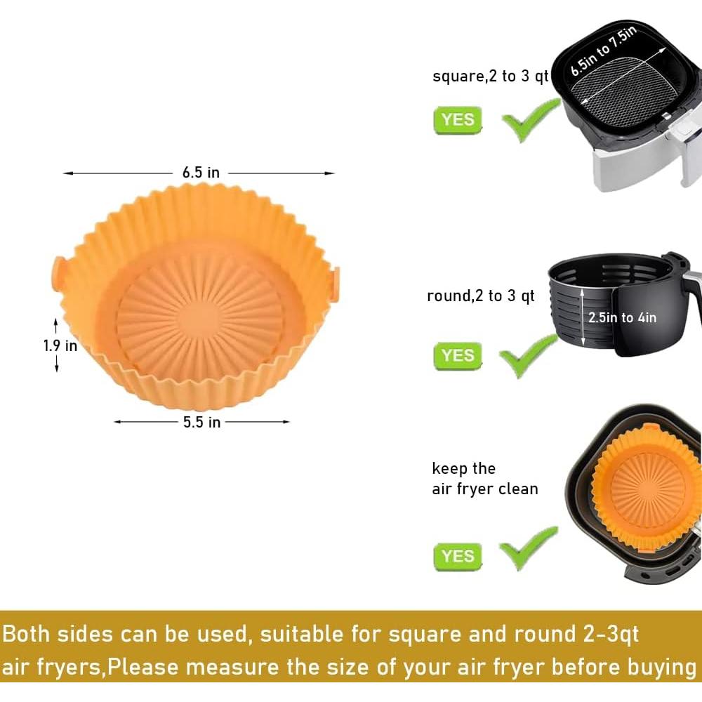 Forros de Silicona Reutilizables para Freidora de Aire 2 QT - Hwojjha