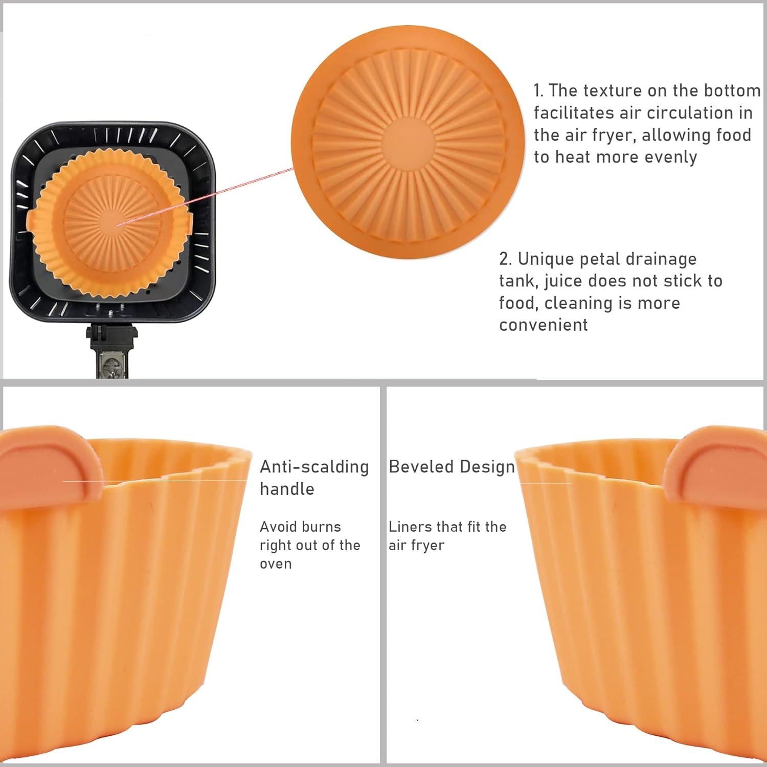 Forros de Silicona Reutilizables para Freidora de Aire 2 QT - Hwojjha