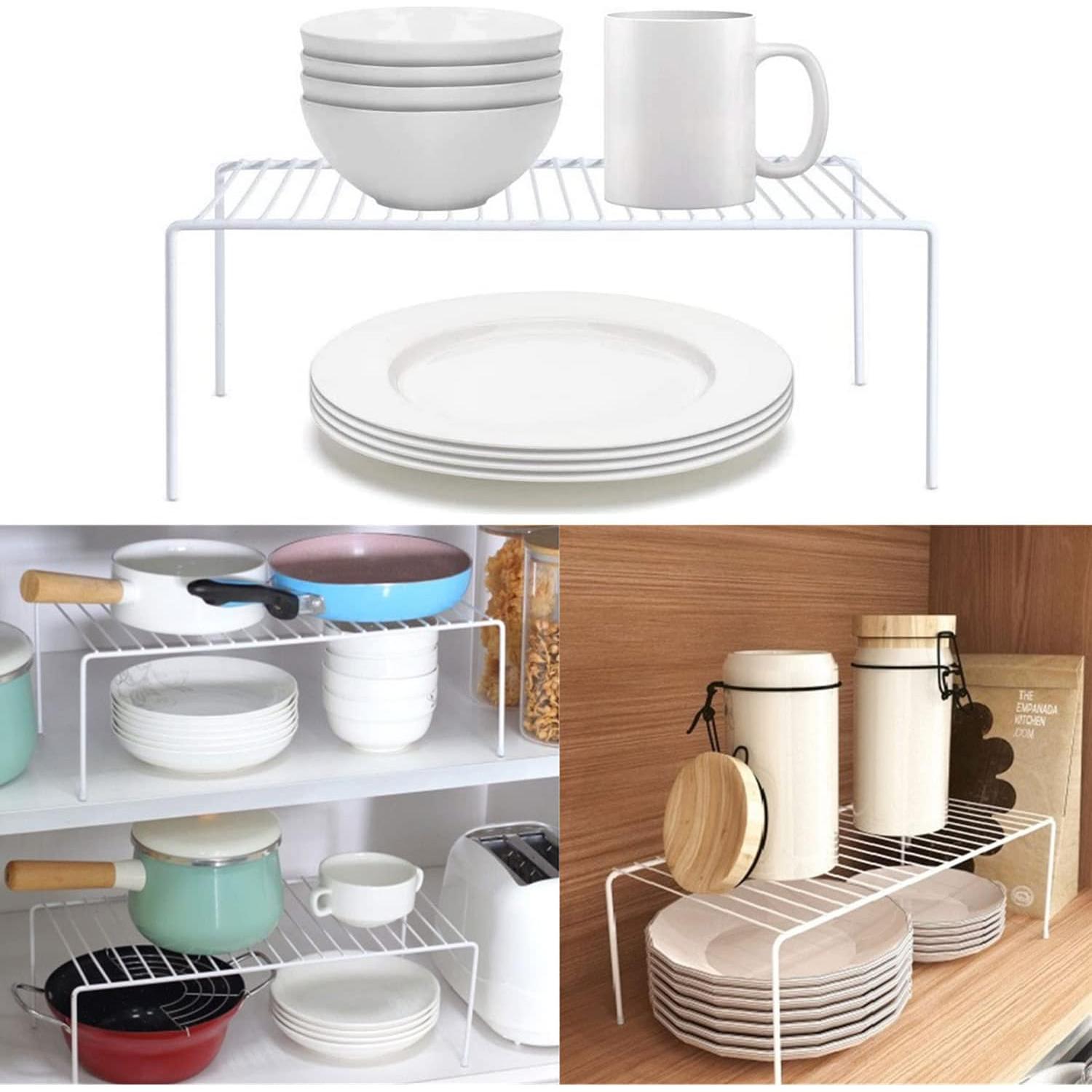 Juego de 2 estantes de cocina GEDLIRE, metal blanco, 33x24 cm