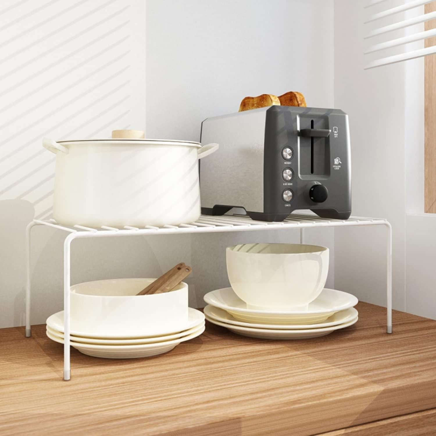 Juego de 2 estantes de cocina GEDLIRE, metal blanco, 33x24 cm