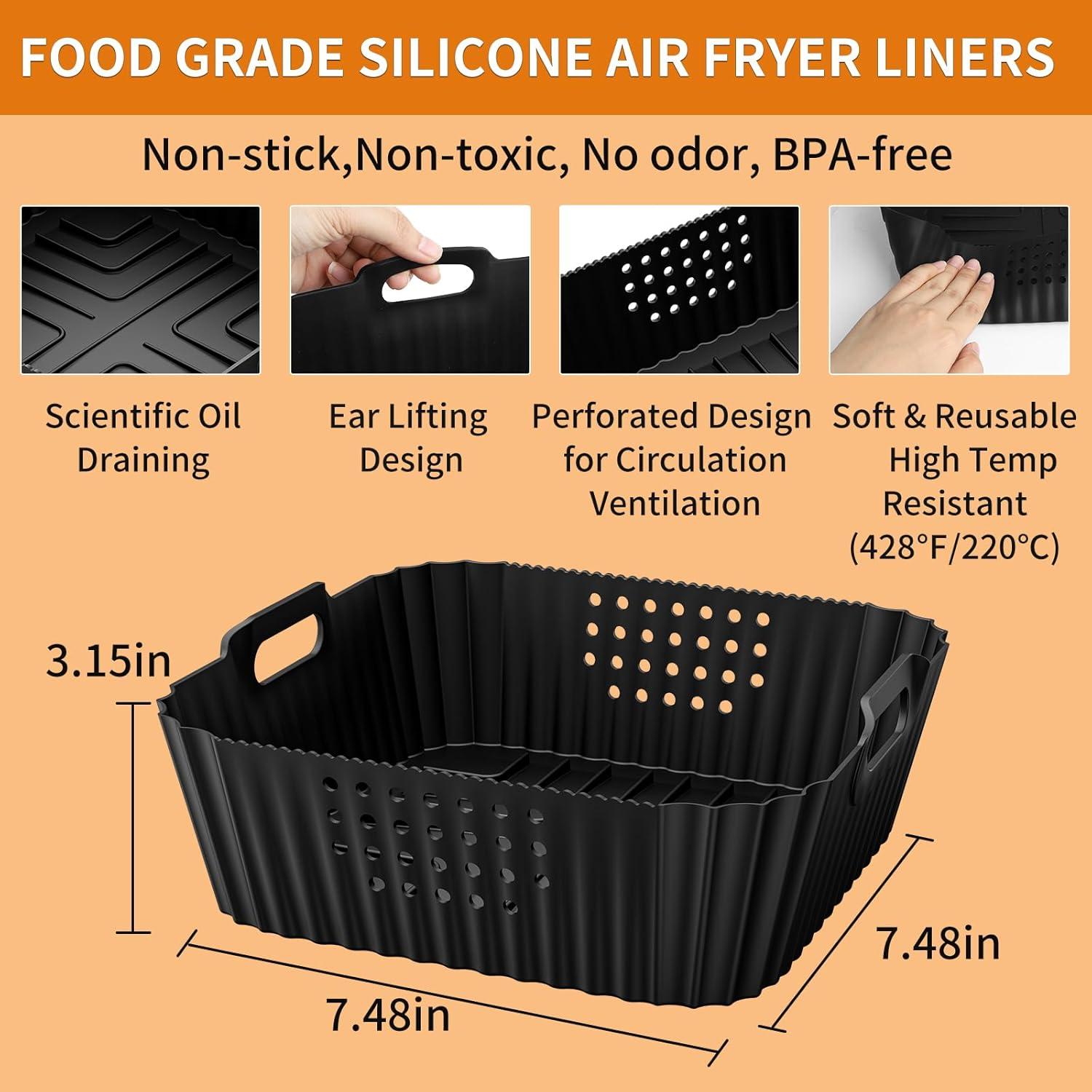 Forros de Silicona HOMELYLIFE para Freidora de Aire 5-6.5QT