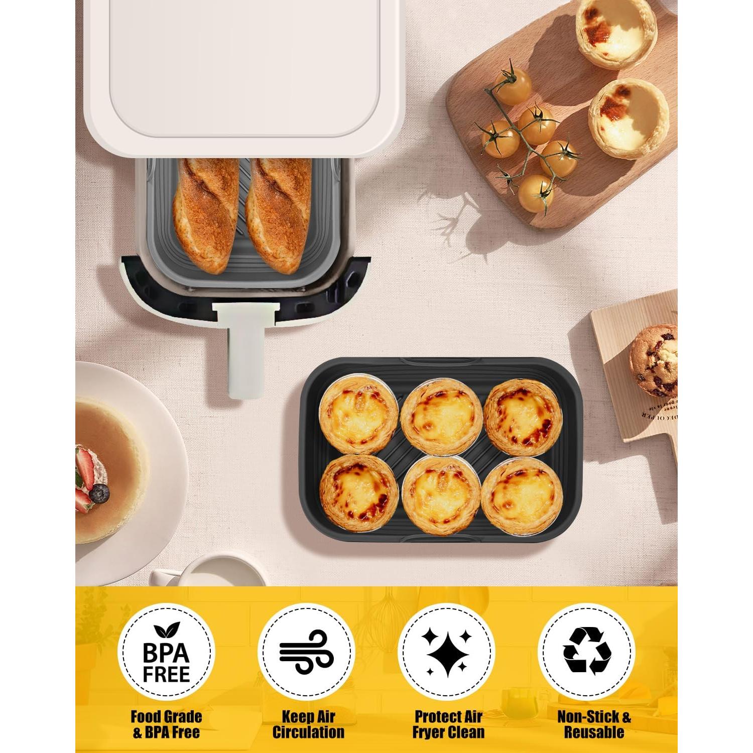 Forros de Silicona Plegables MMH para Freidora de Aire 4Qt