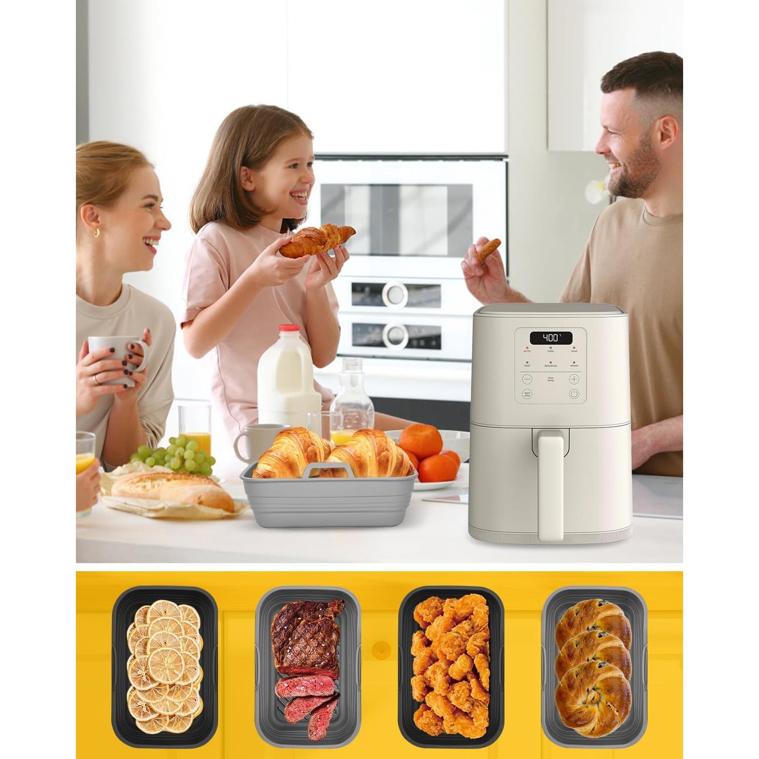 Forros de Silicona Plegables MMH para Freidora de Aire 4Qt