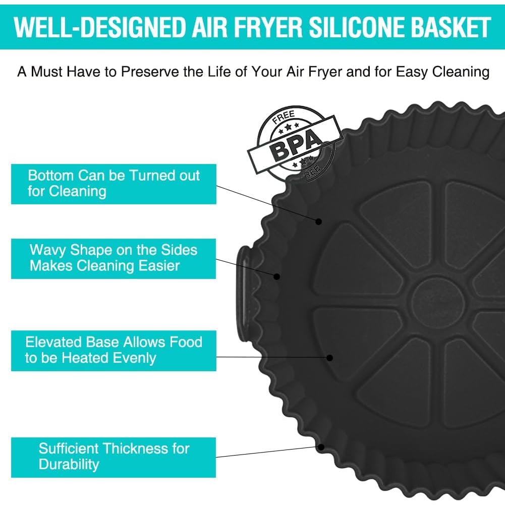 Forros de Silicona Reutilizables Aqzfeuy para Freidora de Aire 20cm