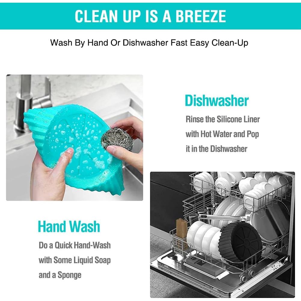 Forros de Silicona Reutilizables Aqzfeuy para Freidora de Aire 20cm