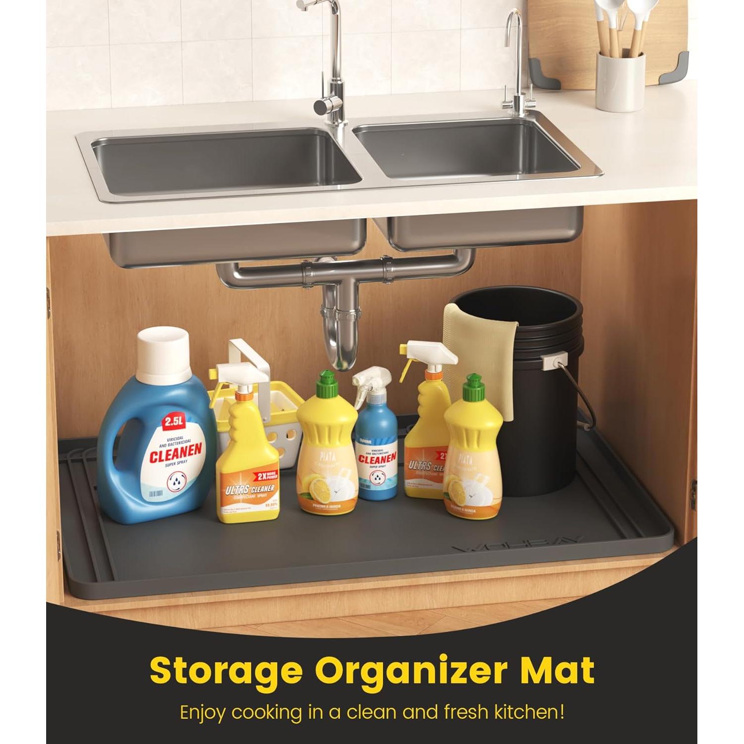 Alfombrilla recortable para fregadero Wohbay 86x55 cm gris