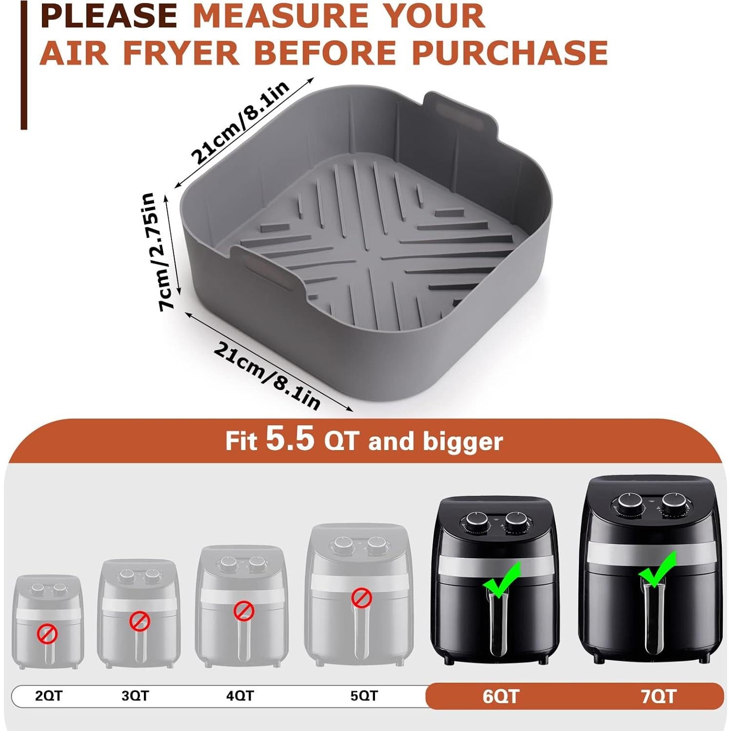 Forros de Silicona Palksky para Freidora de Aire 21.5 cm - 2 Piezas