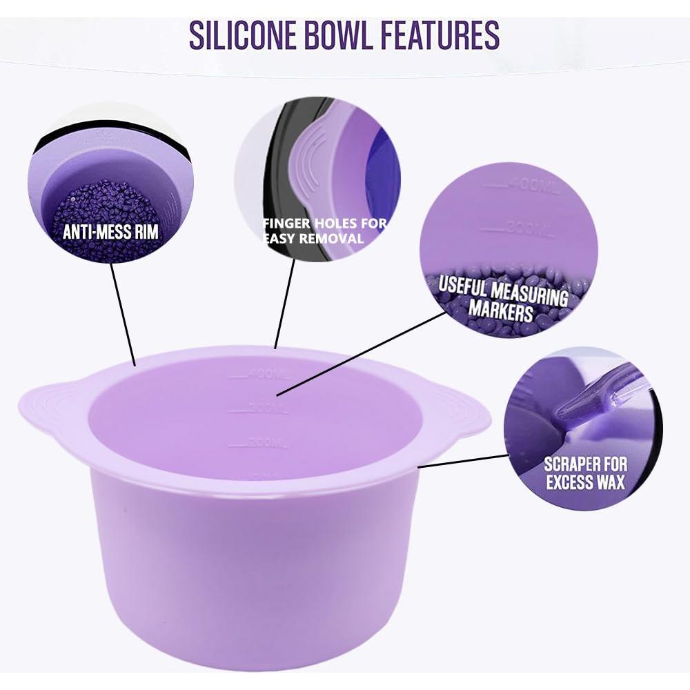 Forro de cera de silicona LEISENOR 400 ml morado + 50 palitos