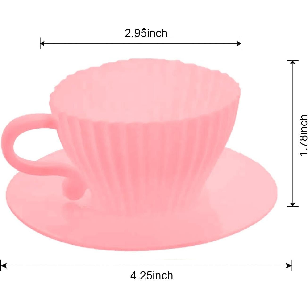 Moldes de Cupcake de Silicona Qancesd 16 Pcs Rosa