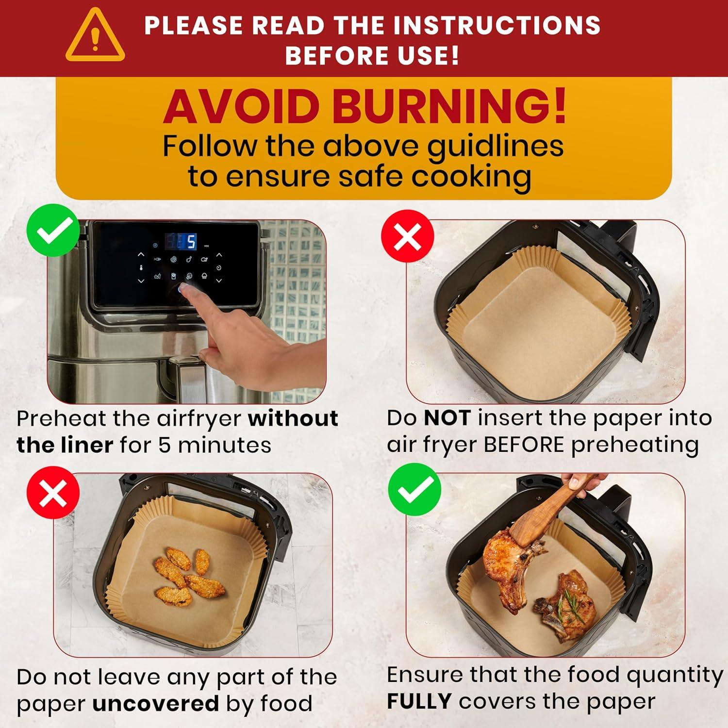 Forros de Papel para Freidora de Aire Baker's Signature 125 Pcs