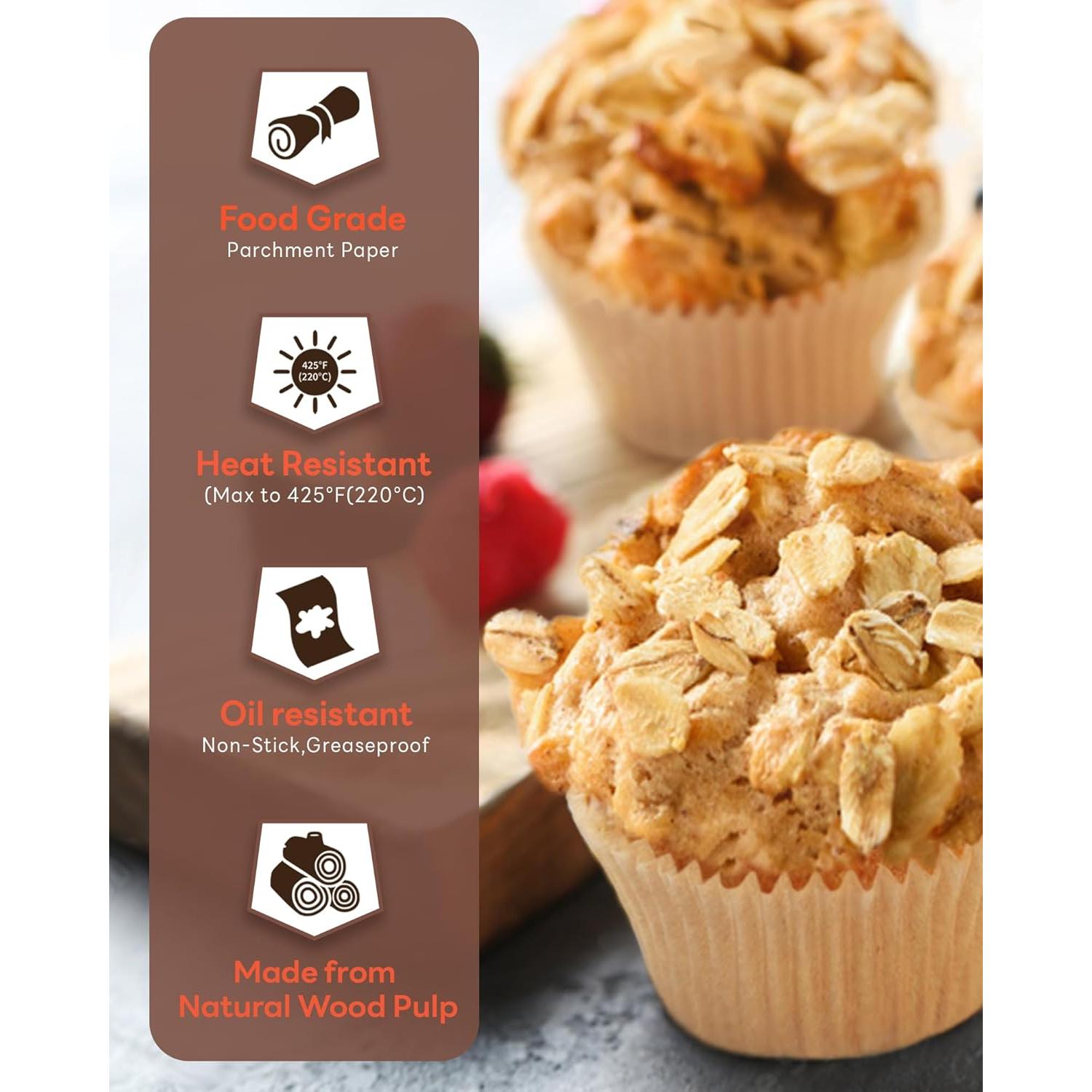 Forros para Cupcakes Bake Choice 200 Piezas 5 cm Naturales