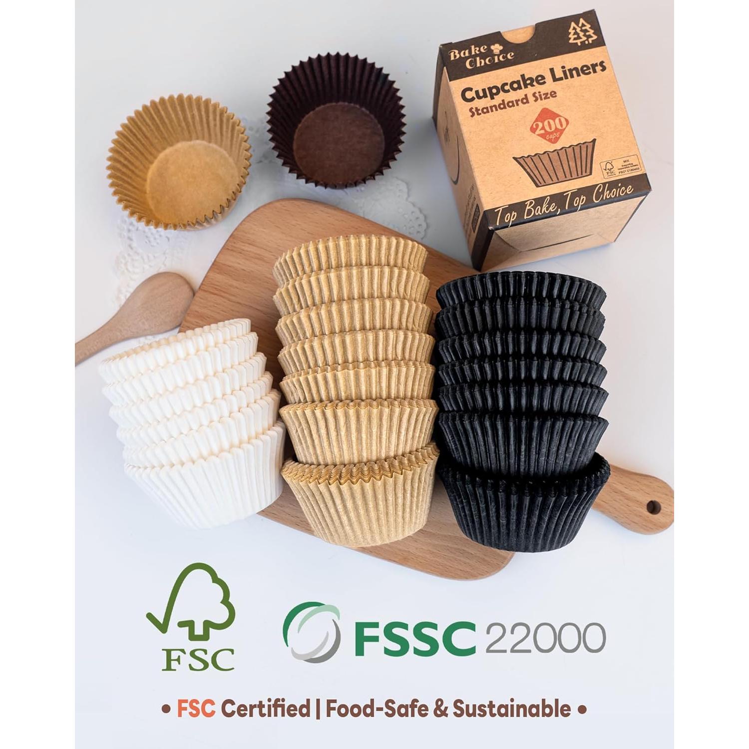 Forros para Cupcakes Bake Choice 200 Piezas 5 cm Naturales