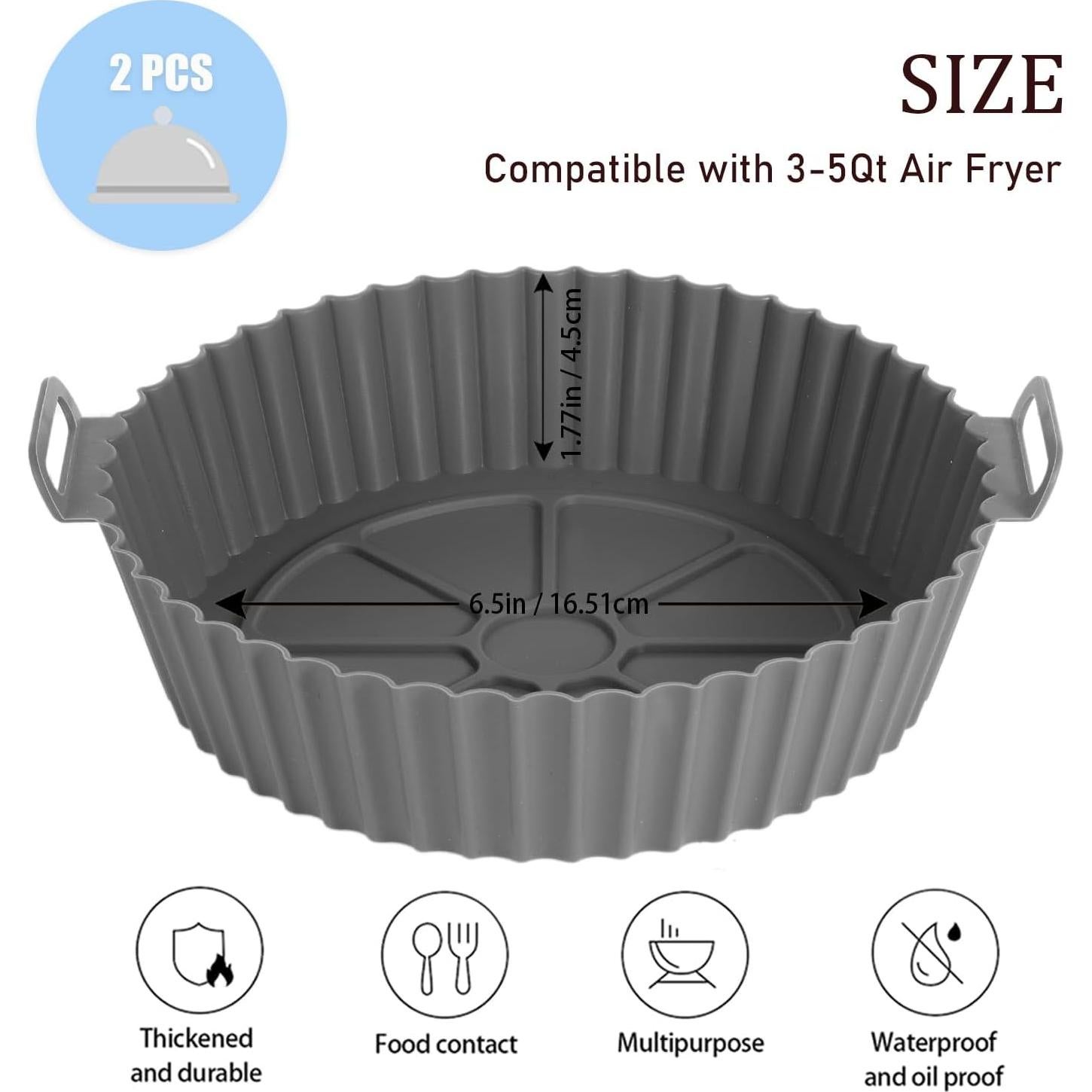 Forros de Silicona 2 Pcs para Freidora de Aire 16.5 cm
