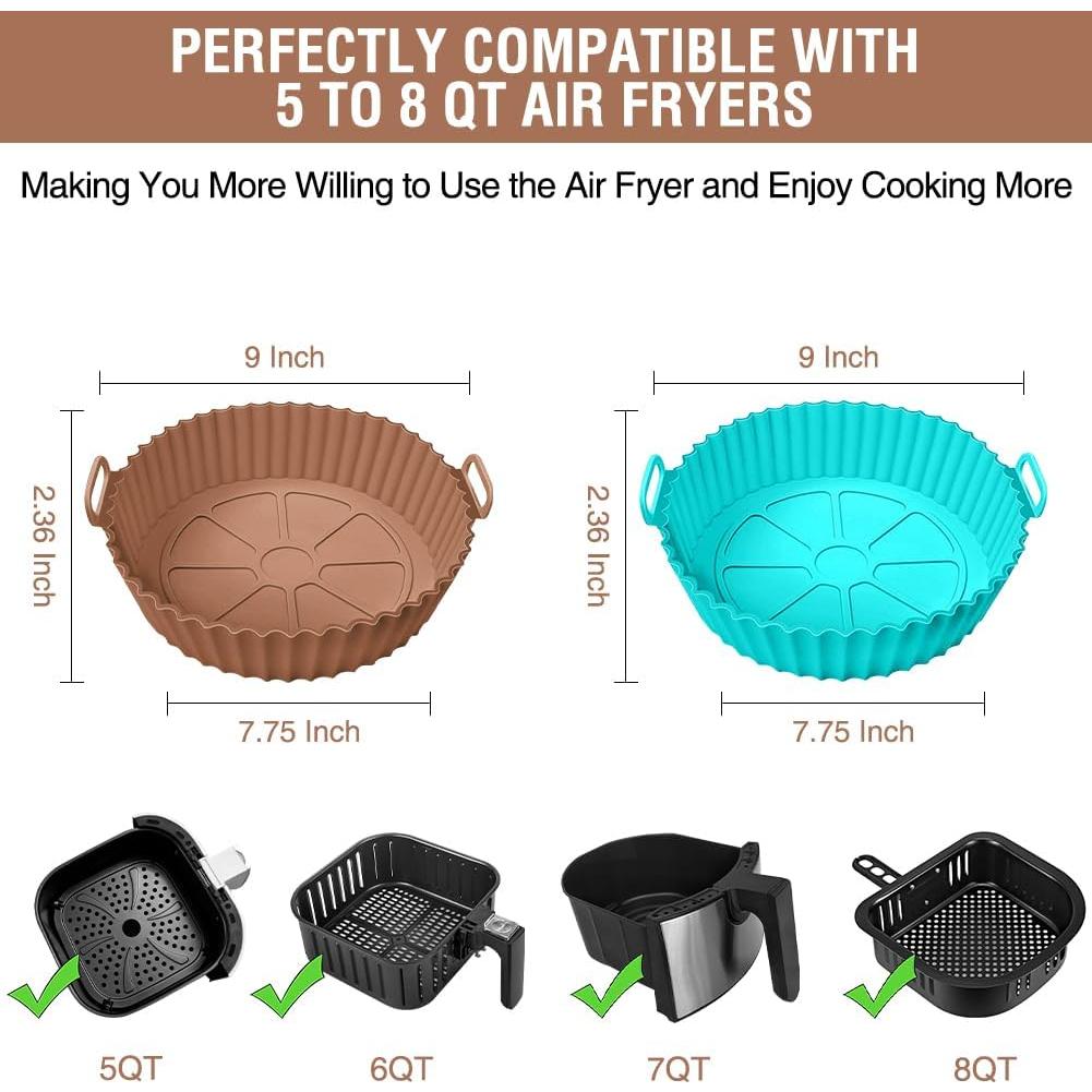 Forro de Silicona Reutilizable Xabzhzn 9" para Freidora de Aire