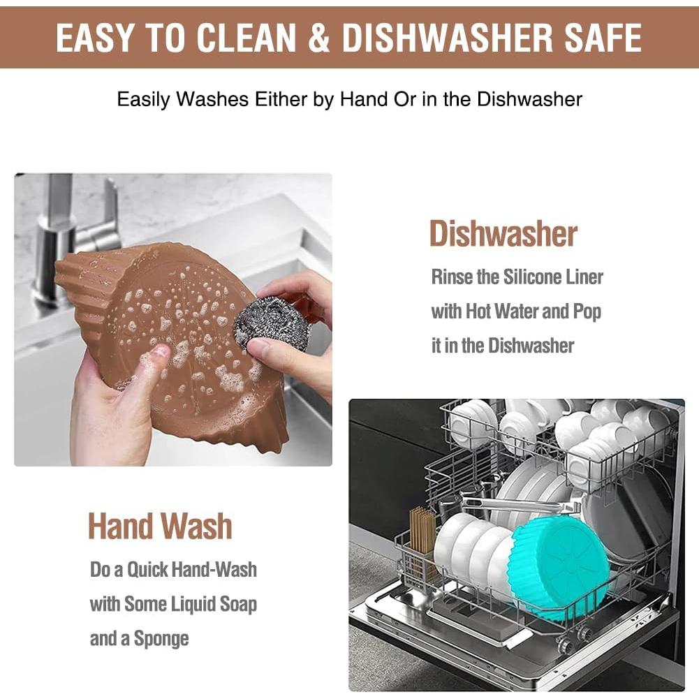 Forro de Silicona Reutilizable Xabzhzn 9" para Freidora de Aire