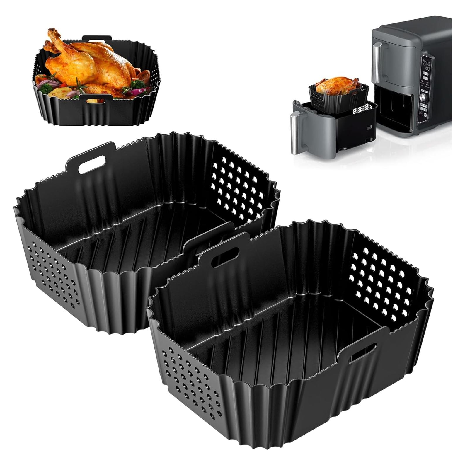 Ninja Double Stack Air Fryer Liners - Silicone Liners for 2 Basket, XL 9.5L Air Fryer