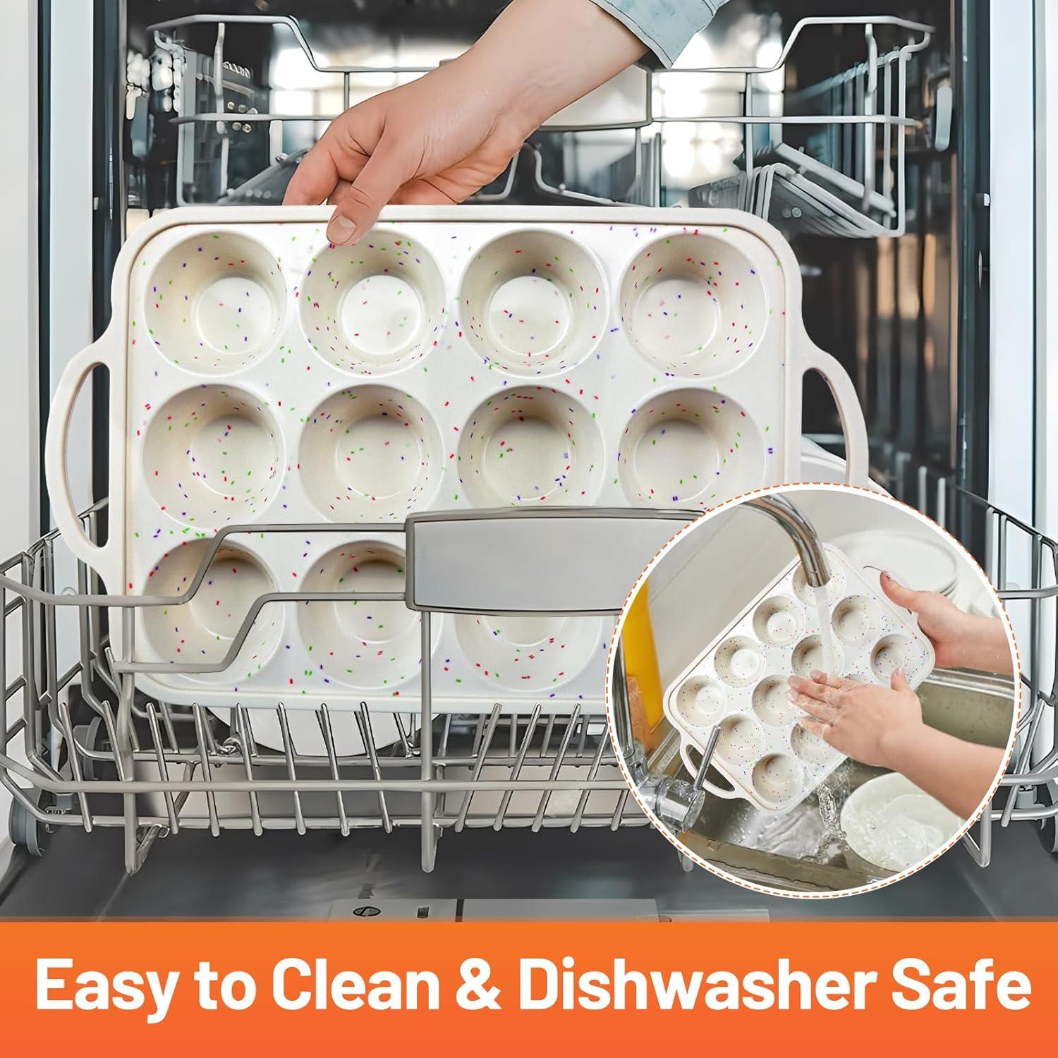 Moldes de Silicona para Muffins Vinino 12 Tazas x 2 Paquete