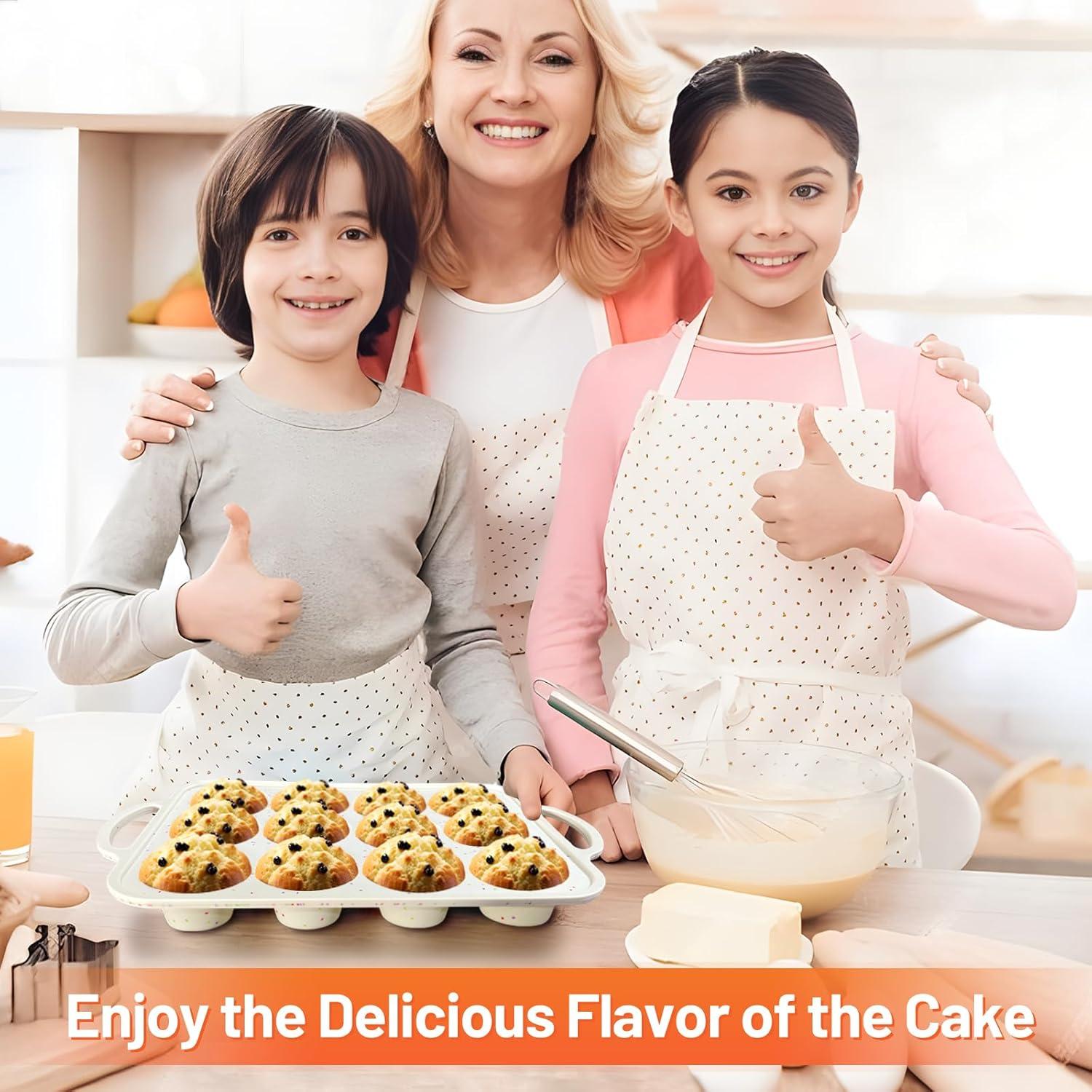 Moldes de Silicona para Muffins Vinino 12 Tazas x 2 Paquete